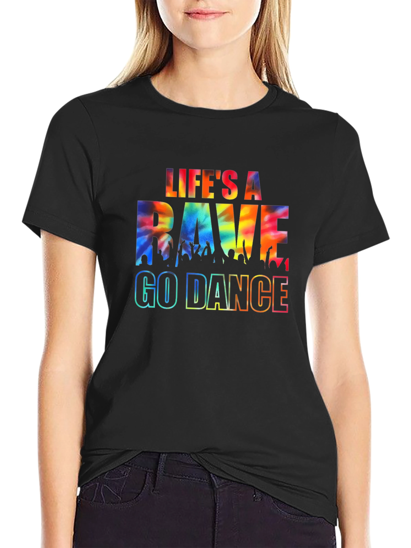 Lifes a Rave - Go Dance Black Graphic Tee