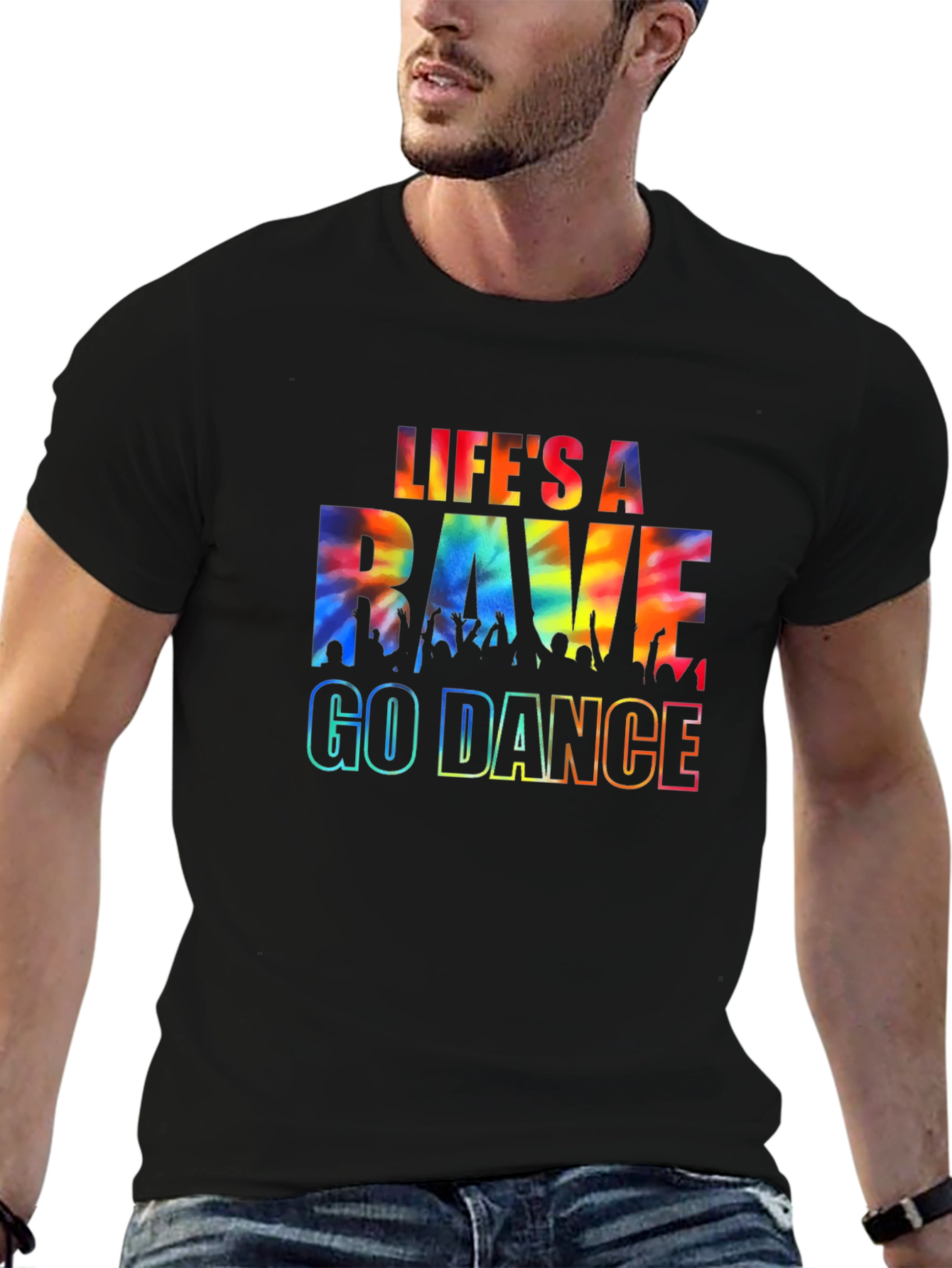 Lifes a Rave - Go Dance Black Graphic Tee