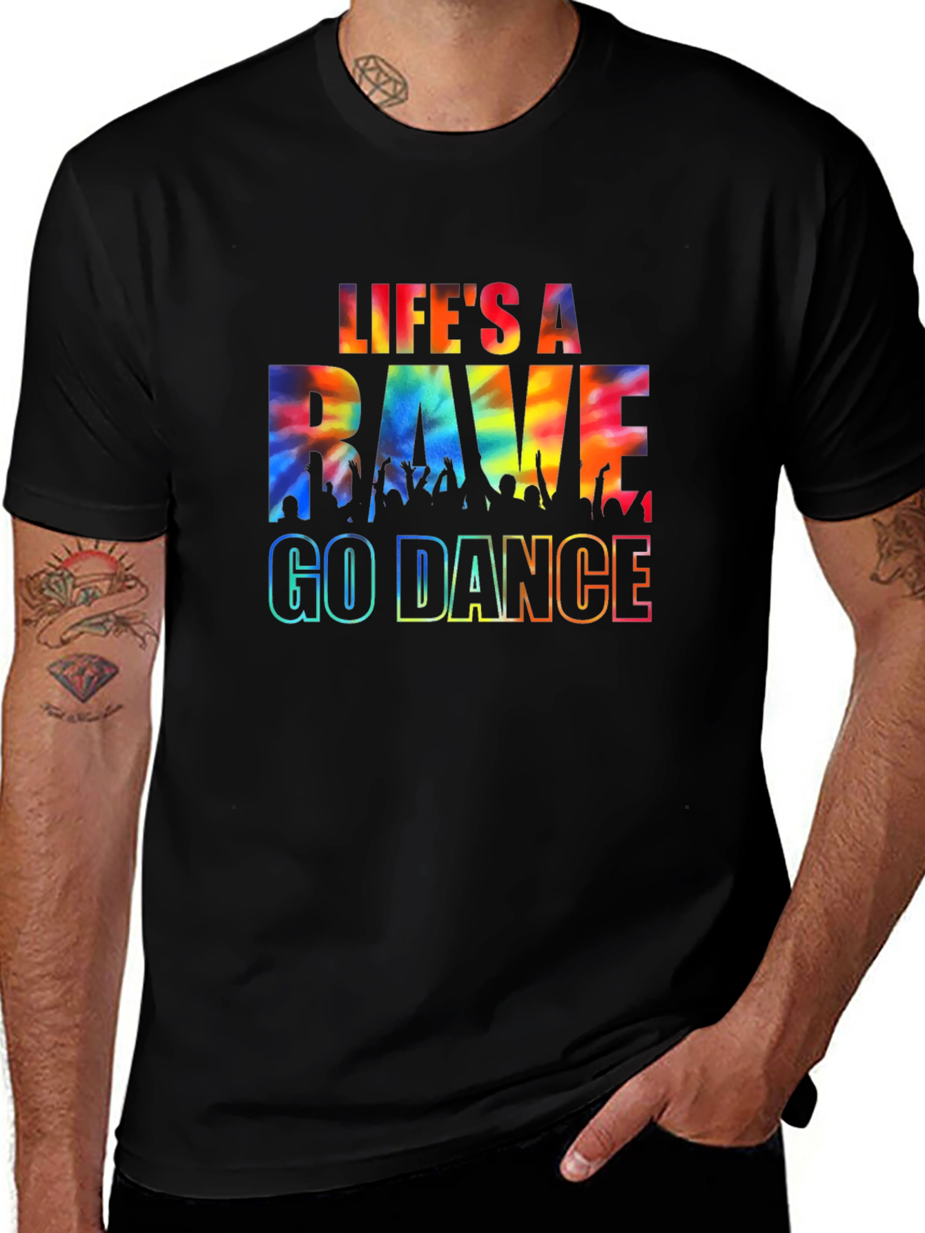 Lifes a Rave - Go Dance Black Graphic Tee