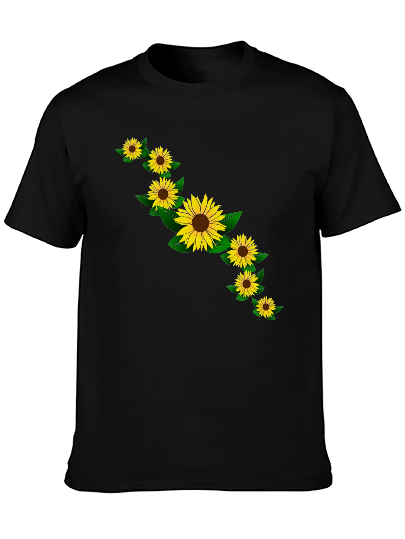 Sunflower Graphic Black T-Shirt