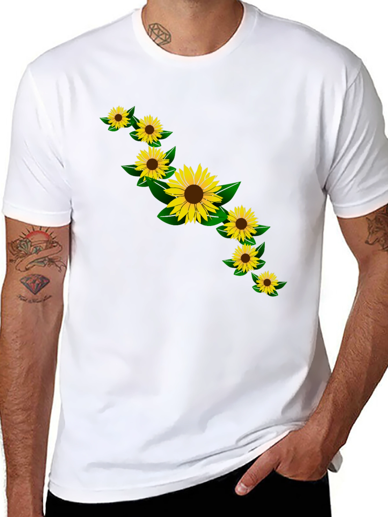 Sunflower Graphic Black T-Shirt