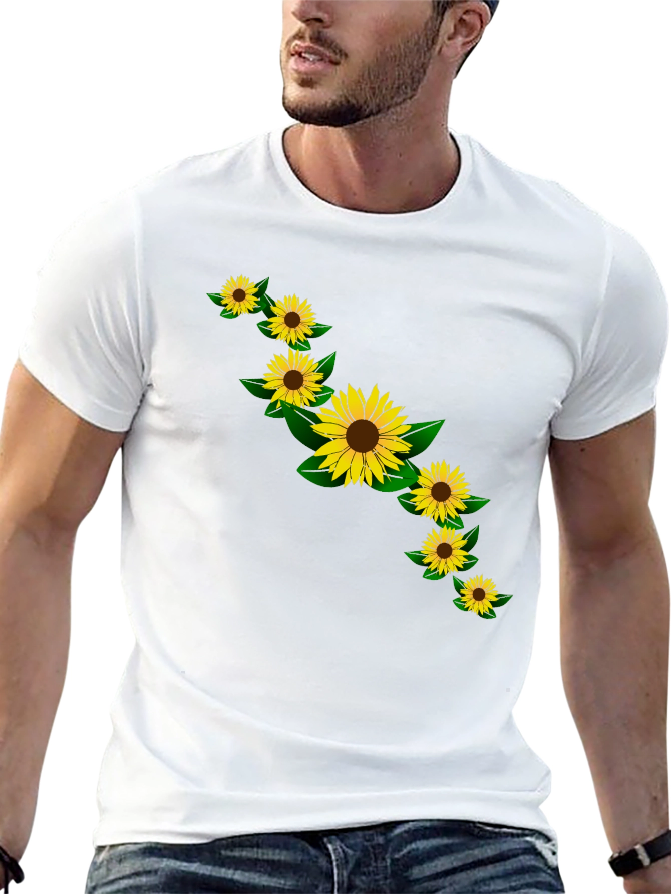 Sunflower Graphic Black T-Shirt