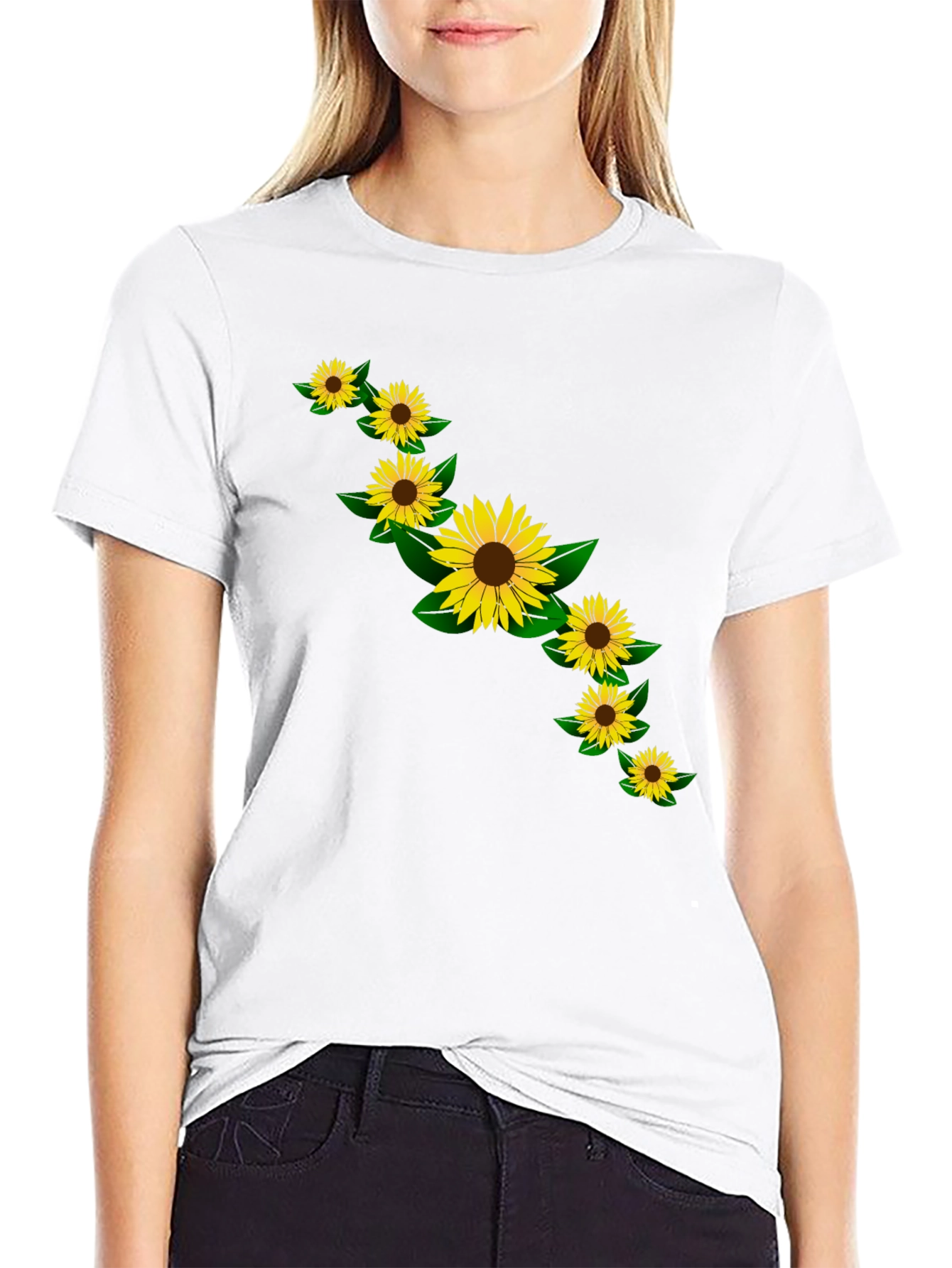 Sunflower Graphic Black T-Shirt