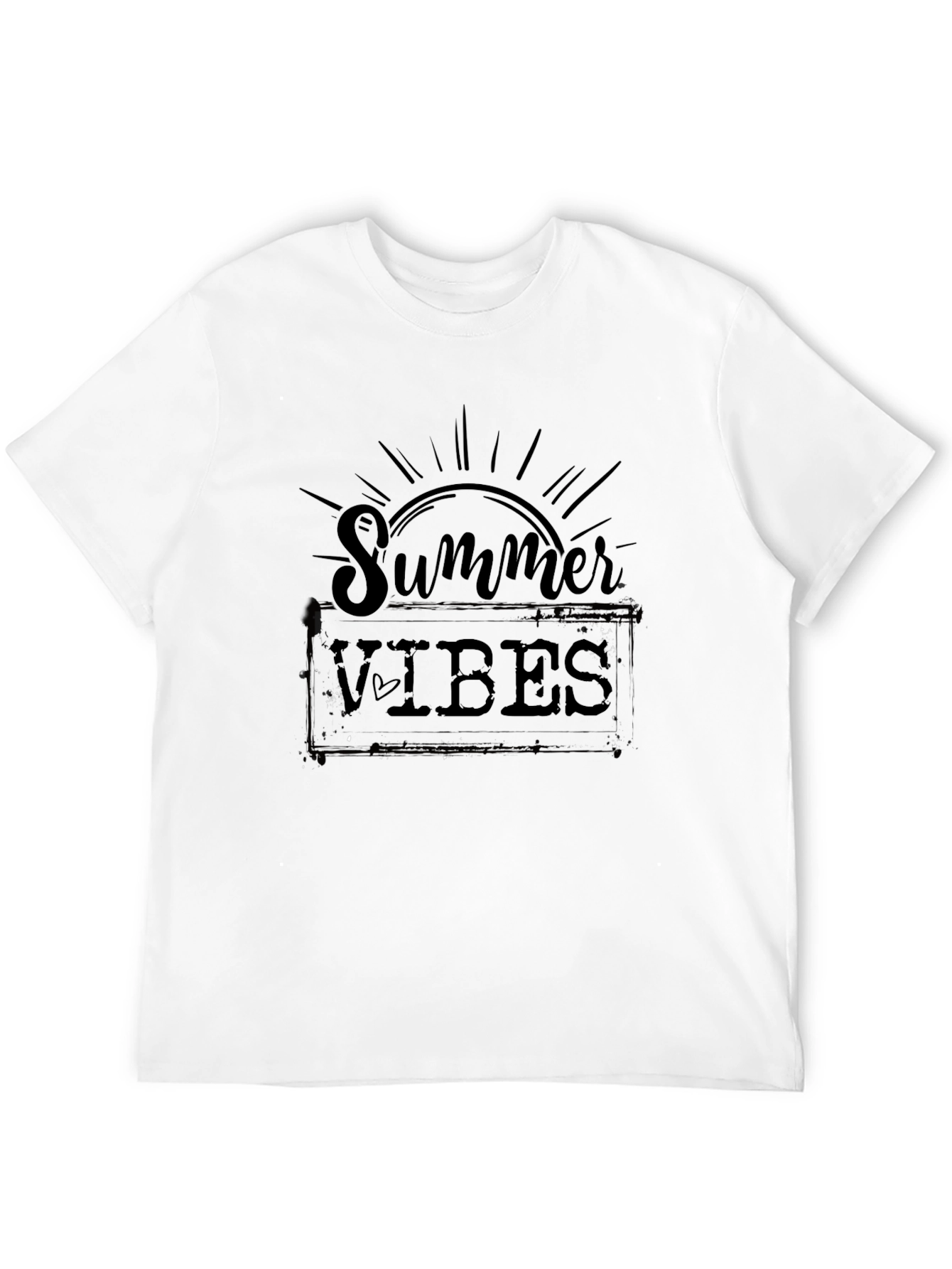 Summer Vibes Graphic Tee - Black Cotton T-Shirt