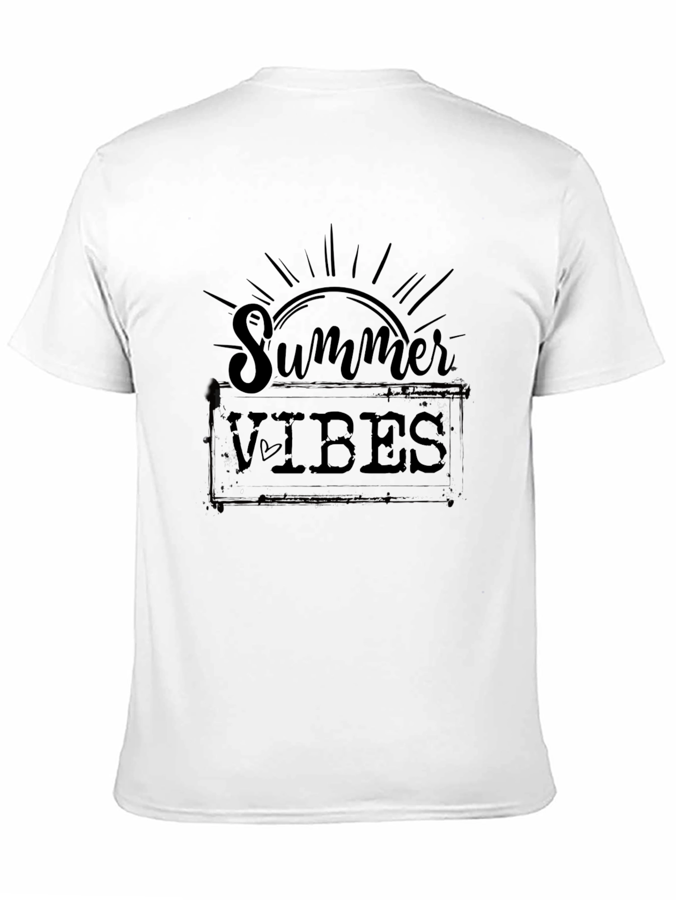Summer Vibes Graphic Tee - Black Cotton T-Shirt