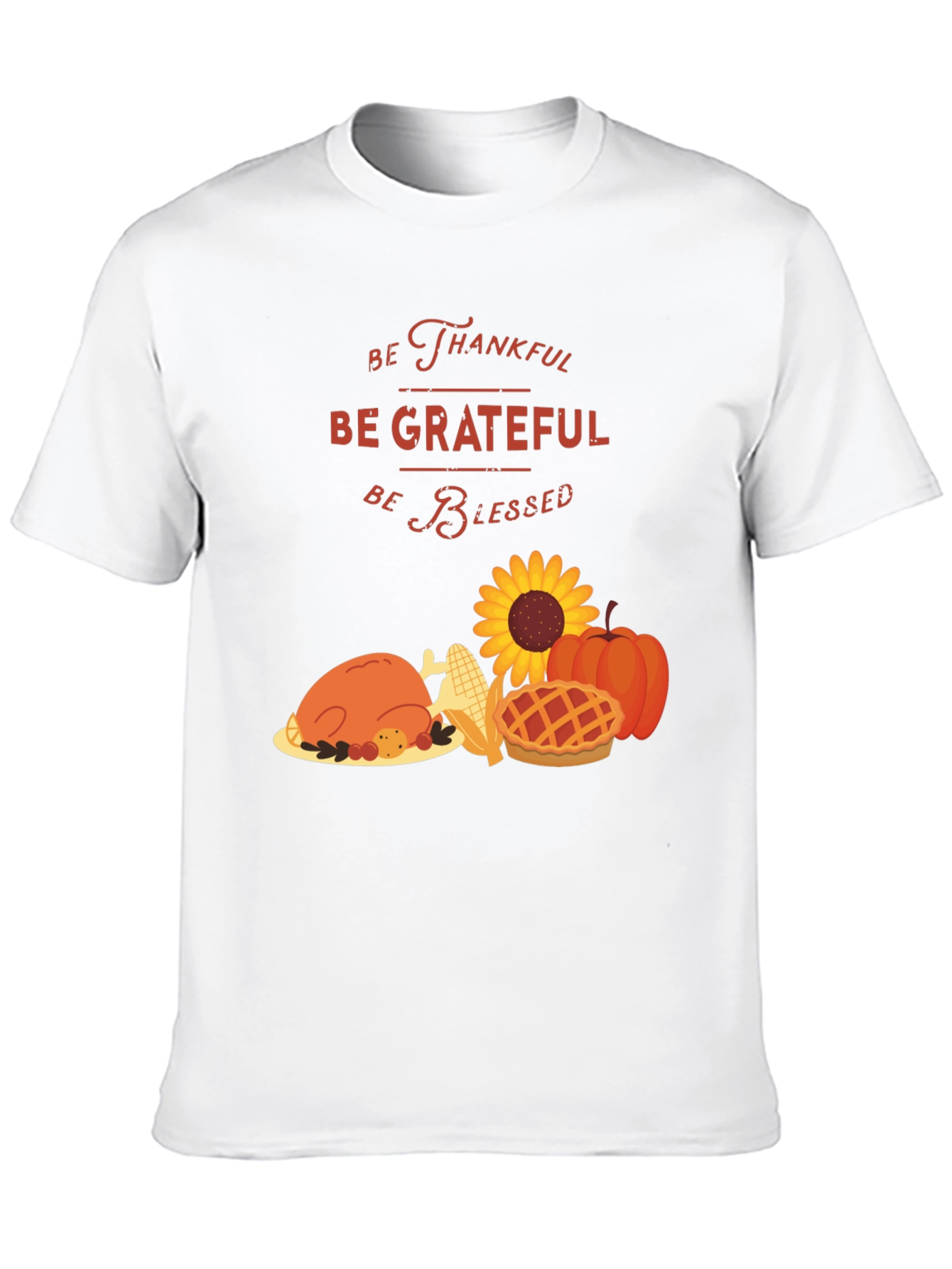 Thanksgiving Graphic Tee: Thankful Grateful Blessed