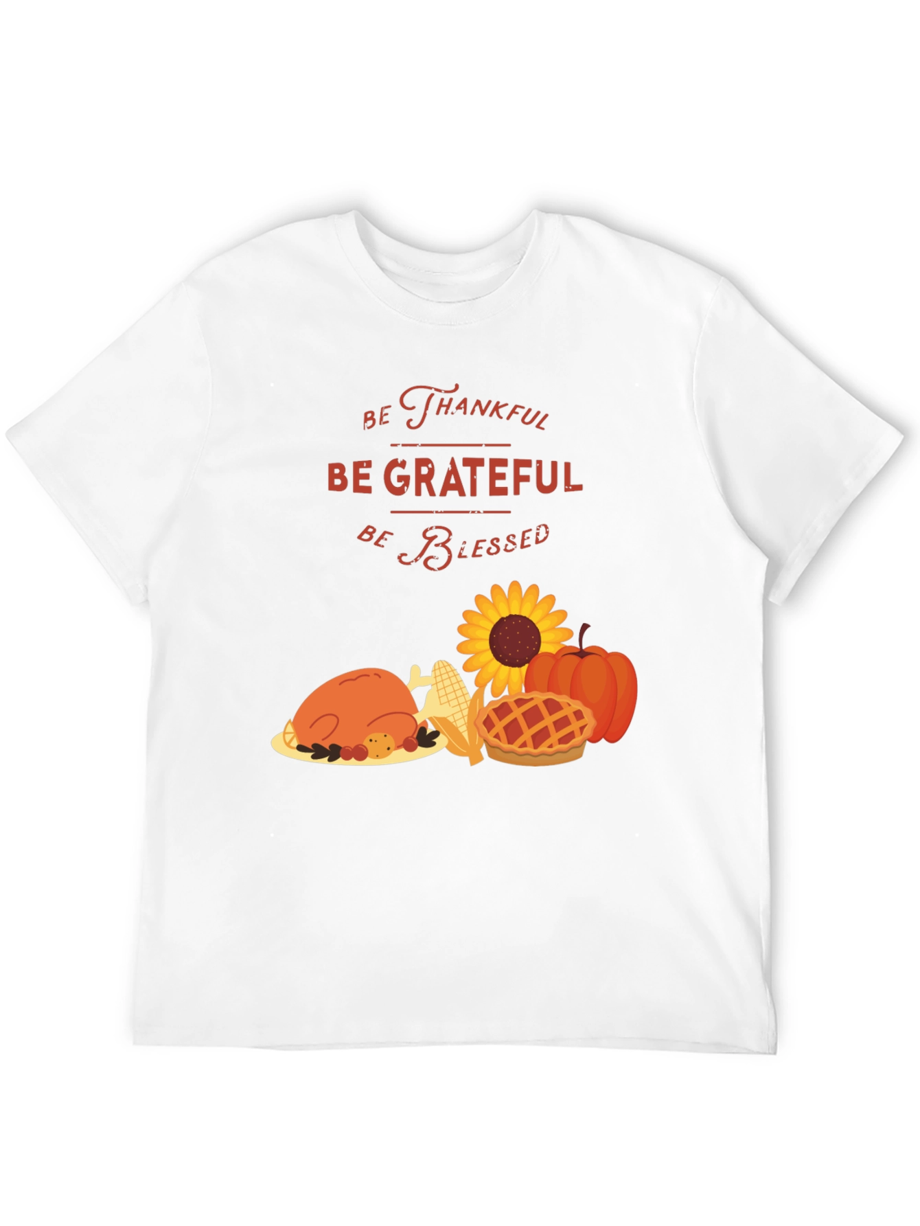 Thanksgiving Graphic Tee: Thankful Grateful Blessed