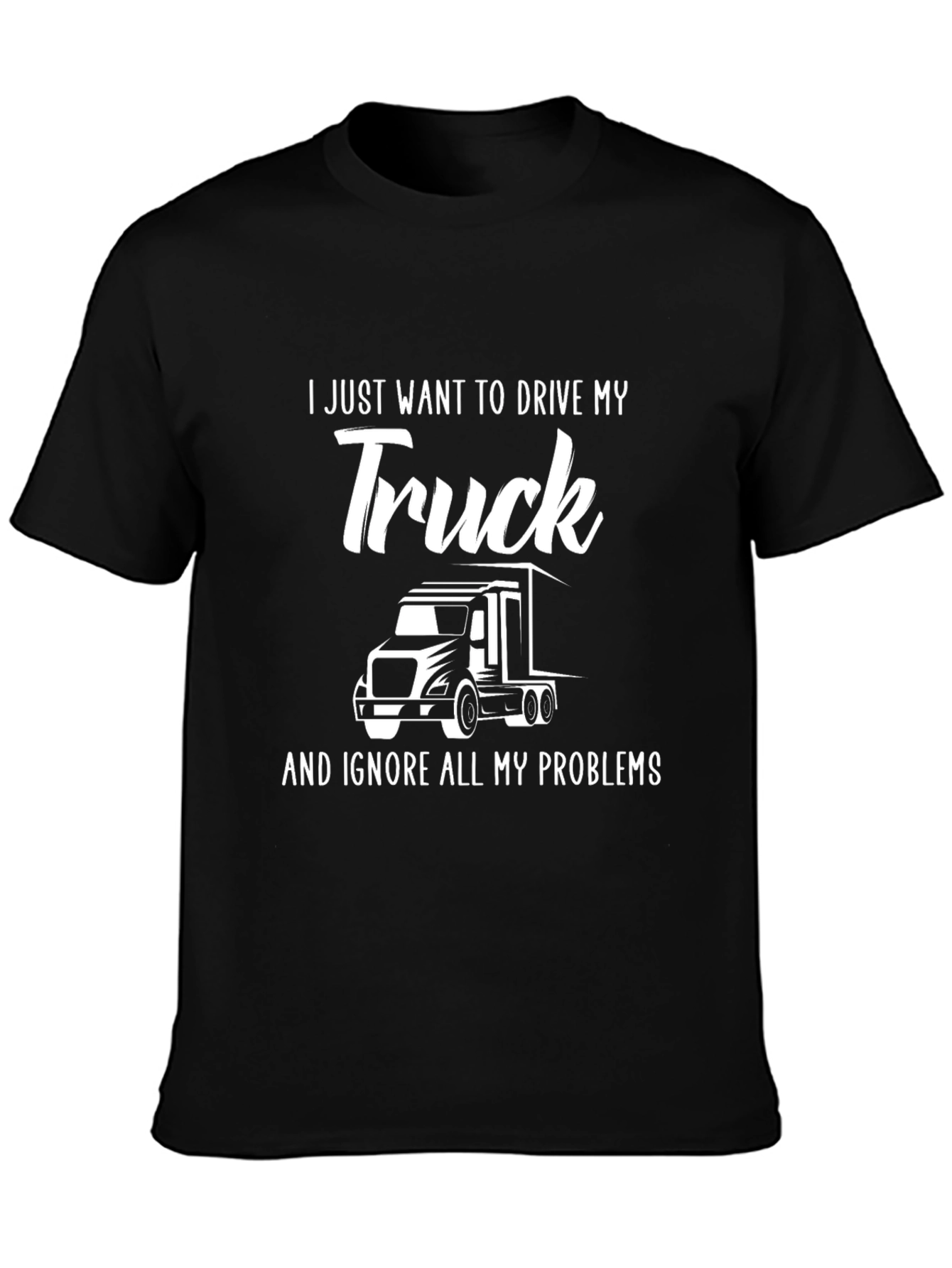 Drive My Truck Graphic Tee - Black Cotton Blend