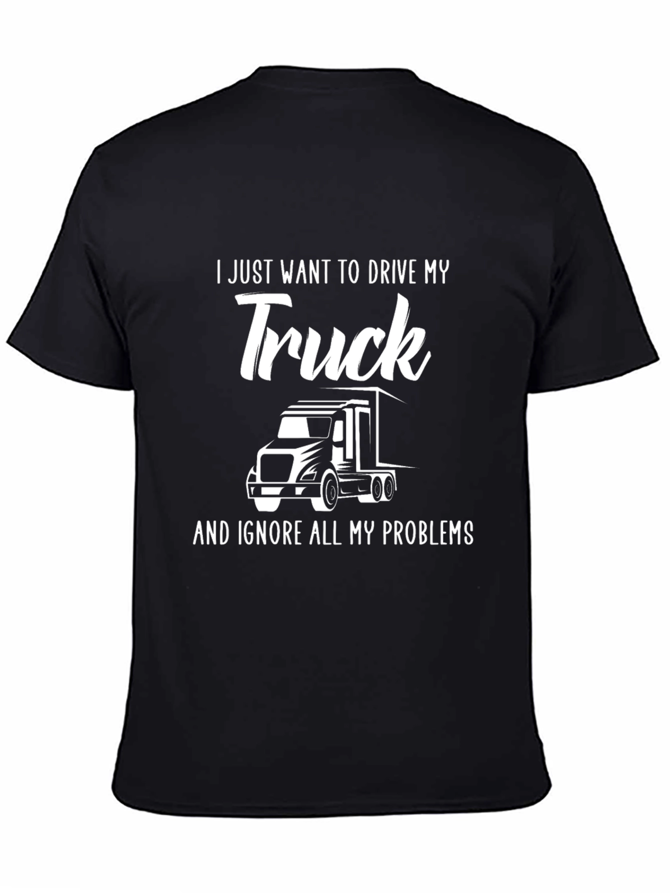 Drive My Truck Graphic Tee - Black Cotton Blend