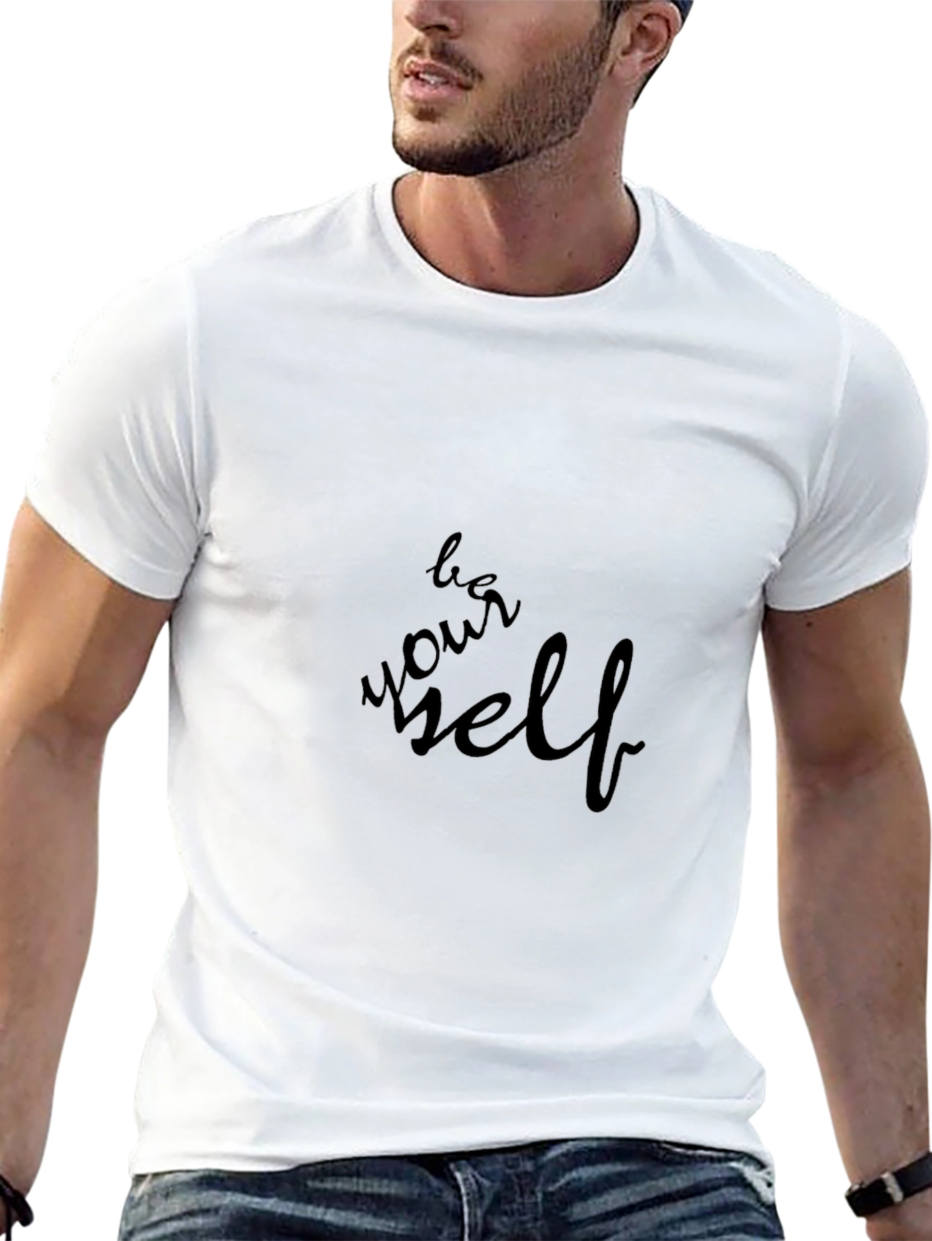 Be Yourself Black Graphic Tee - Inspiring Casual Style