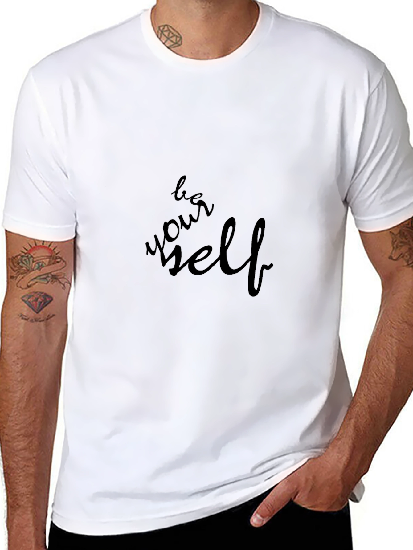 Be Yourself Black Graphic Tee - Inspiring Casual Style