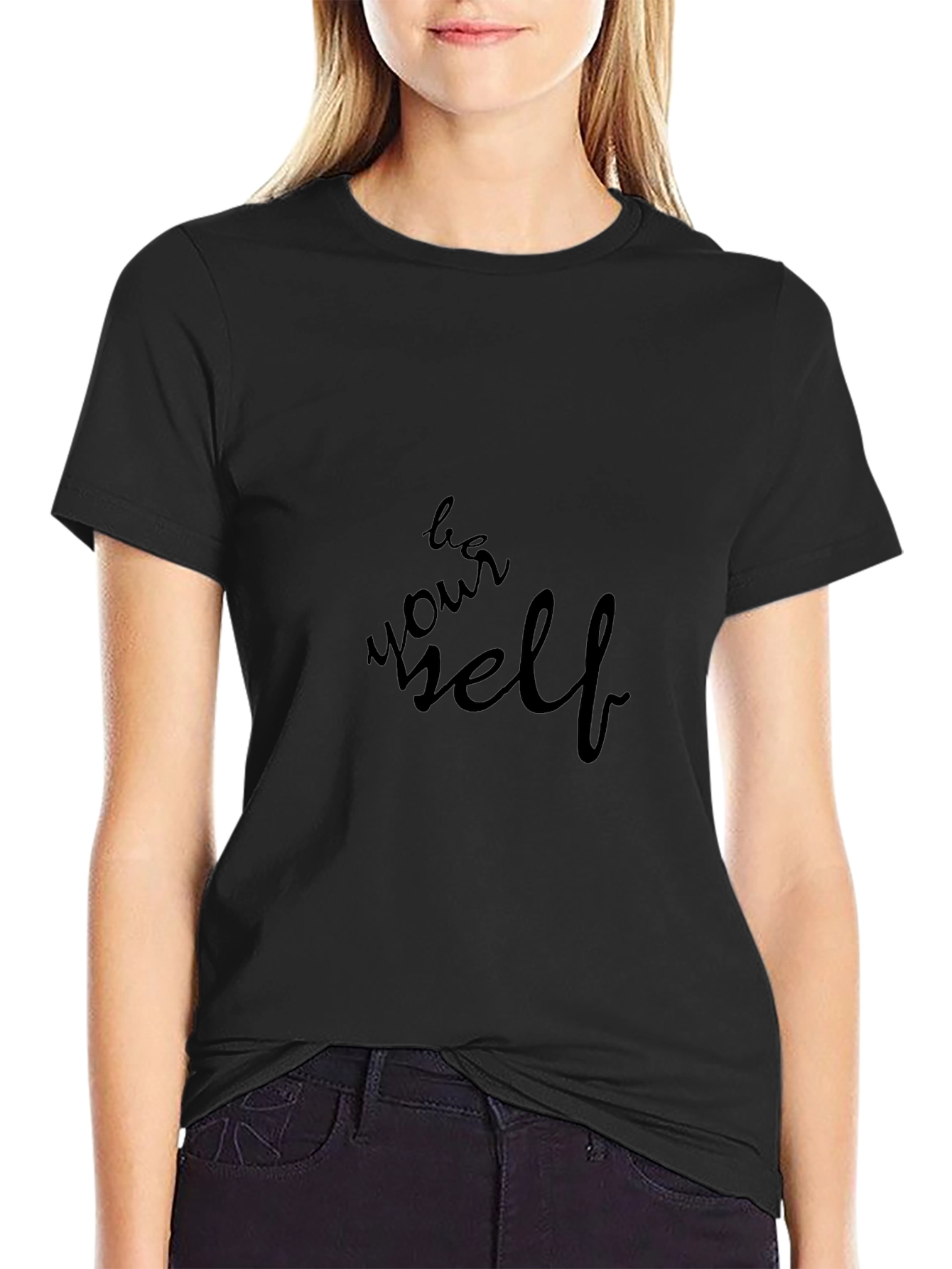 Be Yourself Black Graphic Tee - Inspiring Casual Style