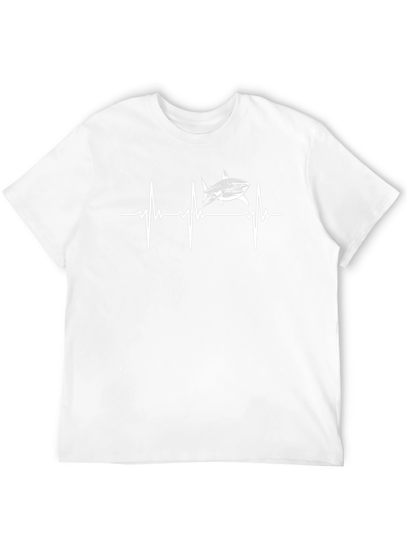 Shark Heartbeat Graphic Tee - Black Cotton T-Shirt