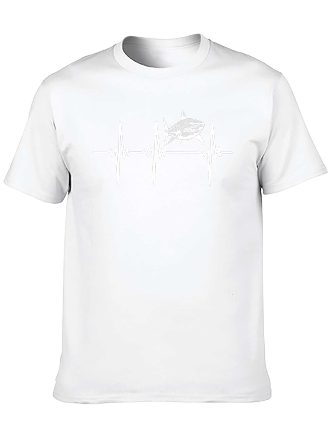 Shark Heartbeat Graphic Tee - Black Cotton T-Shirt