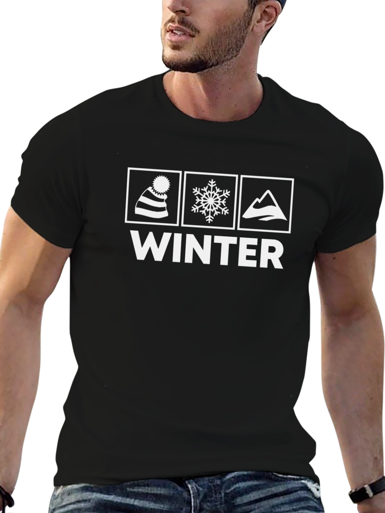 Winter Graphic T-Shirt - Black
