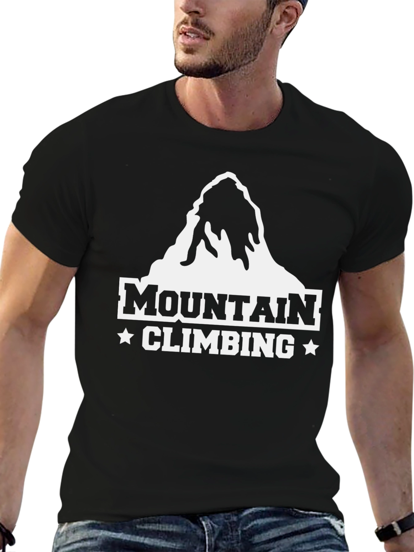 Mountain Climbing Graphic T-Shirt - Black