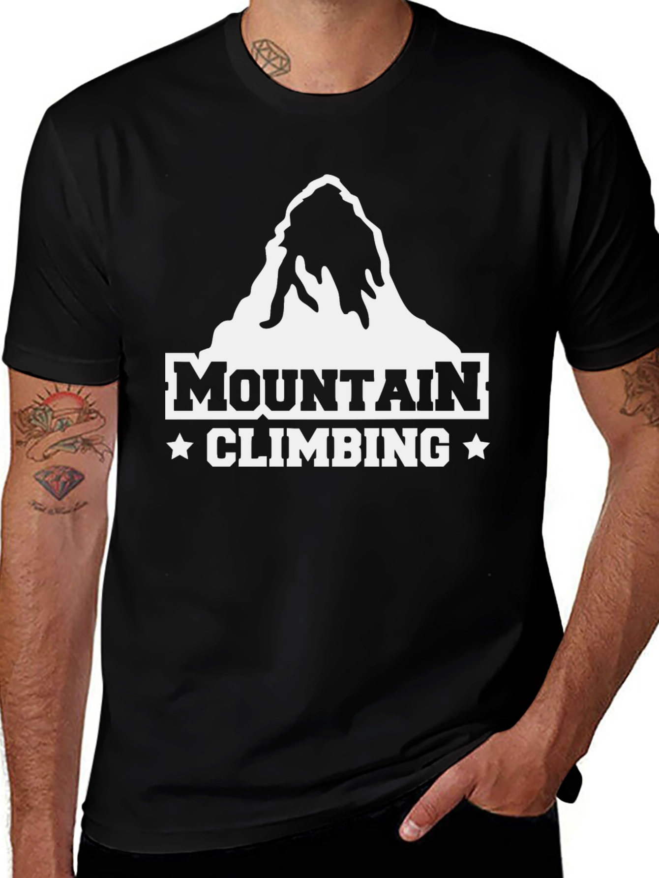 Mountain Climbing Graphic T-Shirt - Black