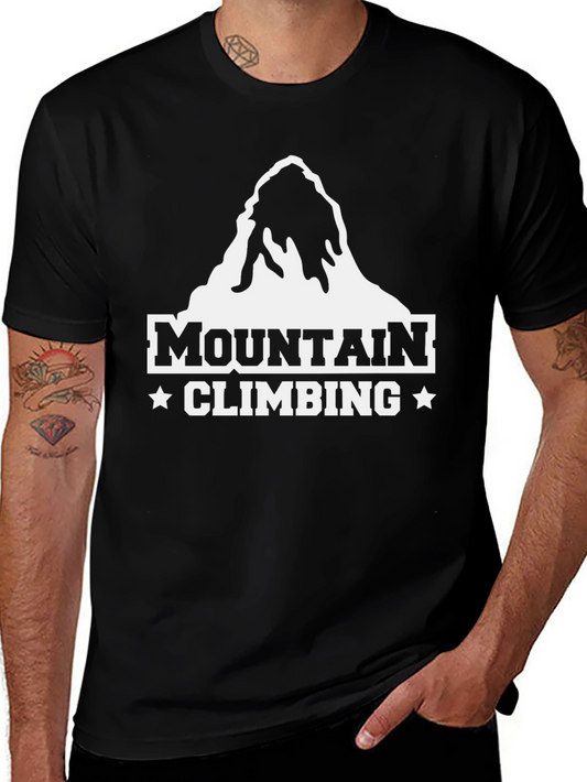 Mountain Climbing Graphic T-Shirt - Black