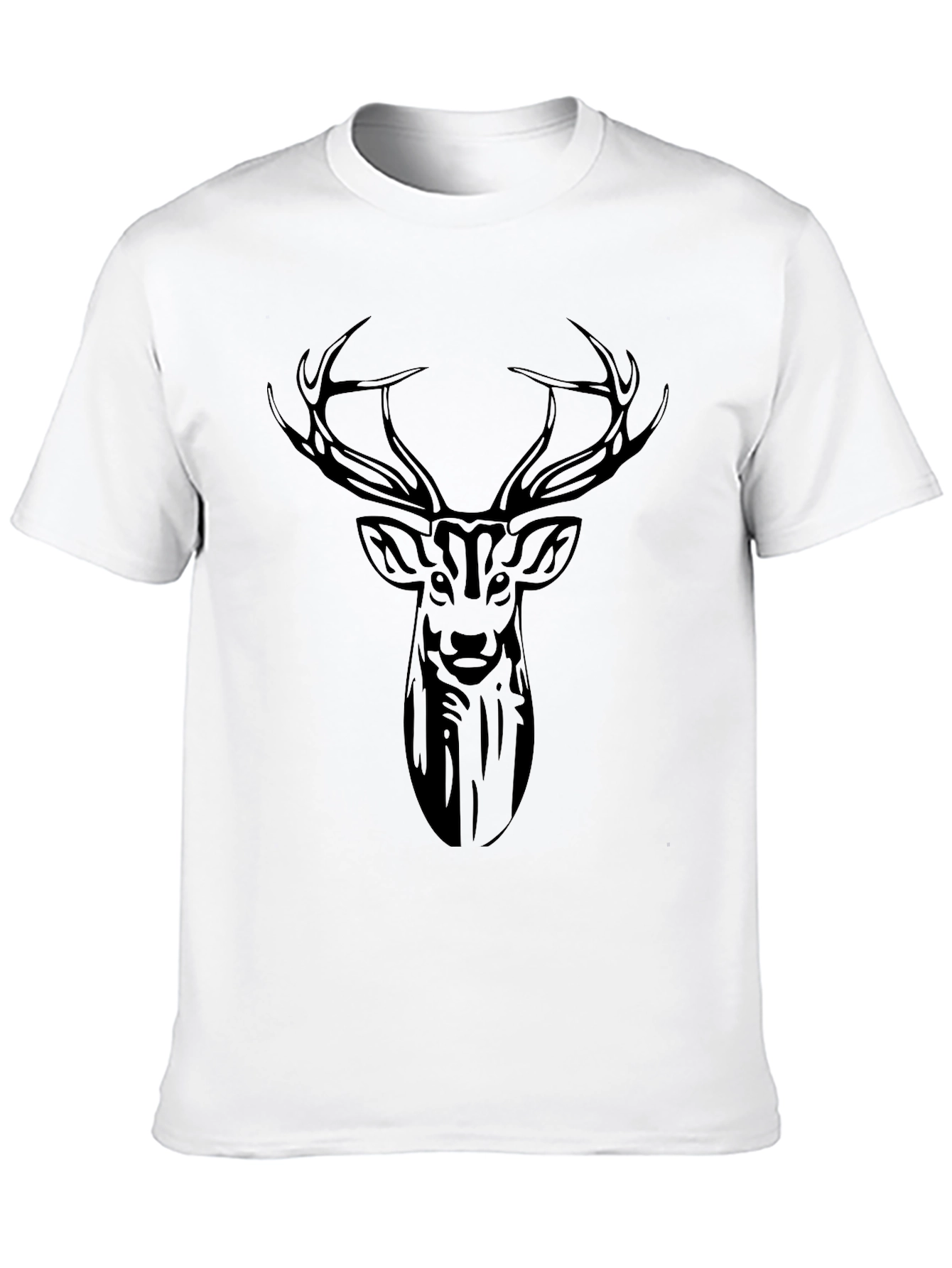 Deer Head Graphic Black T-Shirt