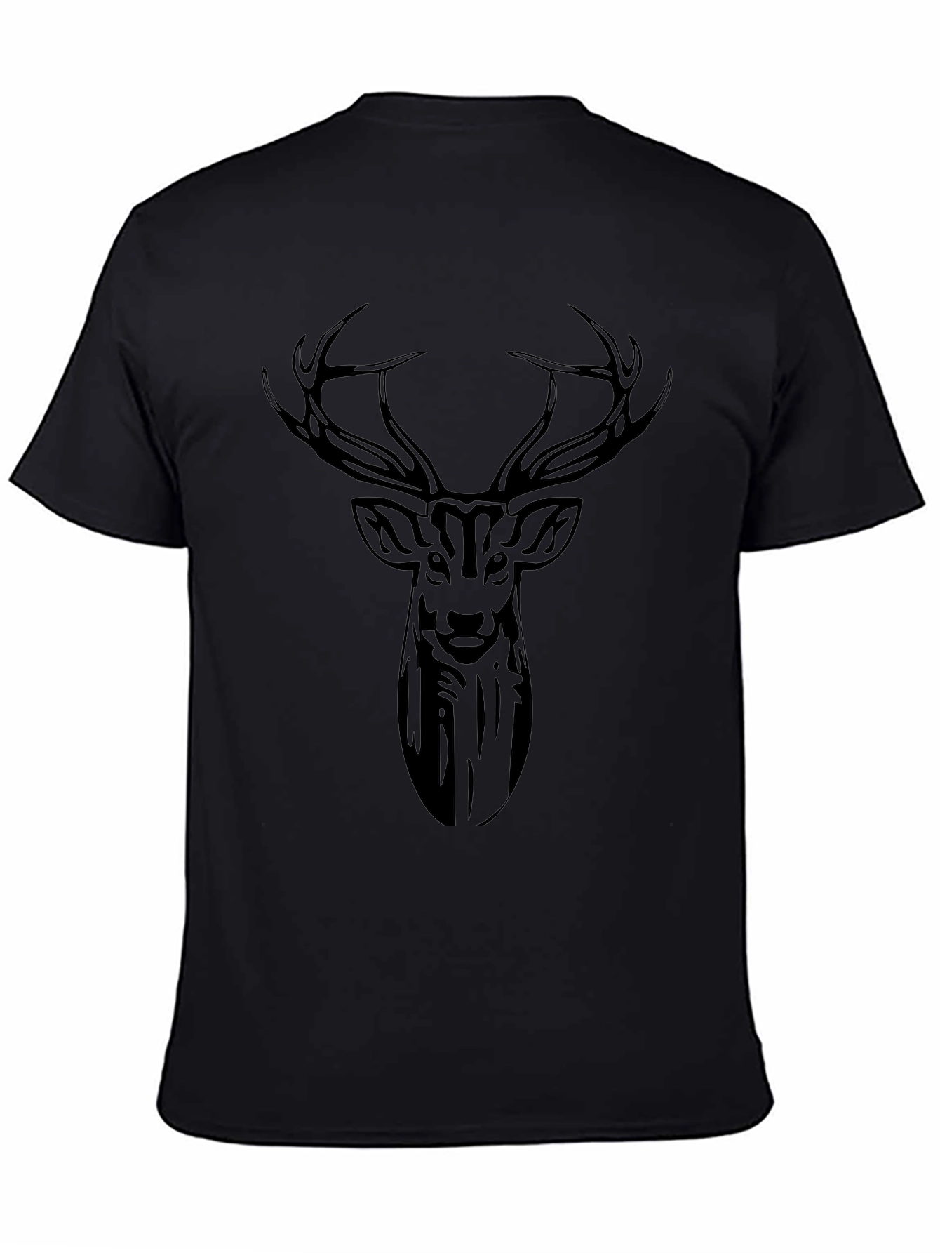 Deer Head Graphic Black T-Shirt