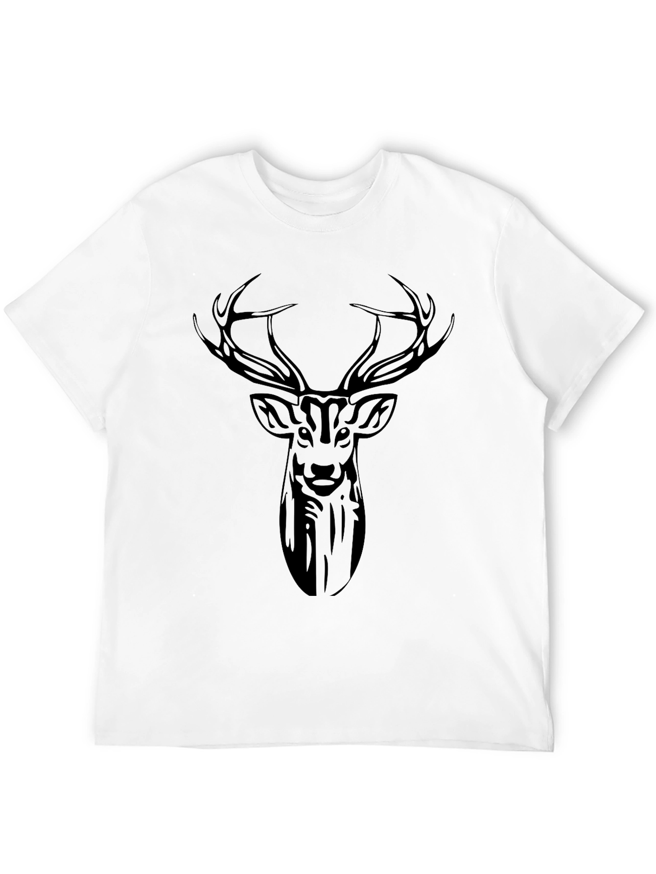 Deer Head Graphic Black T-Shirt