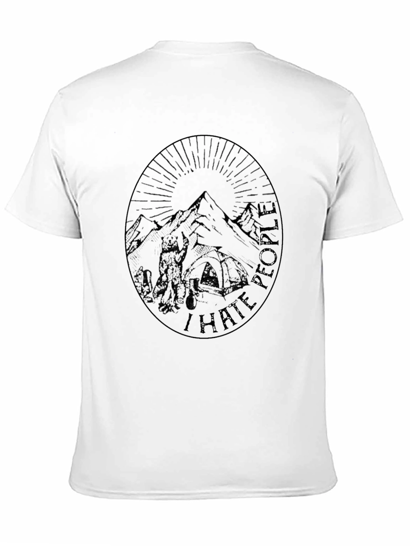 Black Graphic Tee - Mountains & Hiking Theme