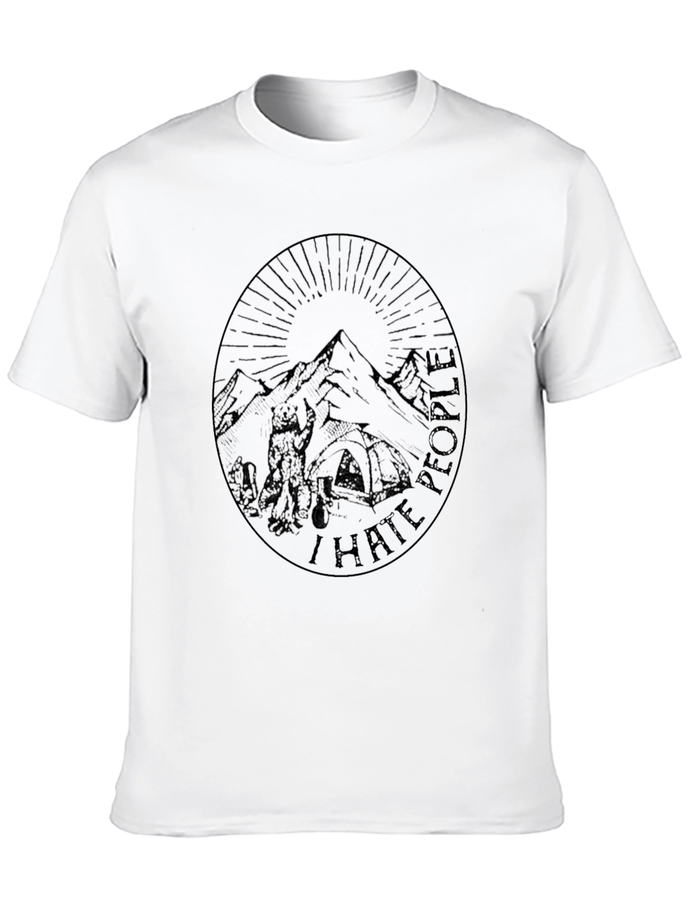 Black Graphic Tee - Mountains & Hiking Theme