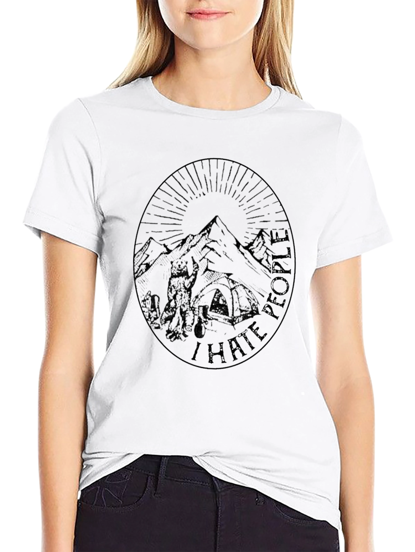 Black Graphic Tee - Mountains & Hiking Theme