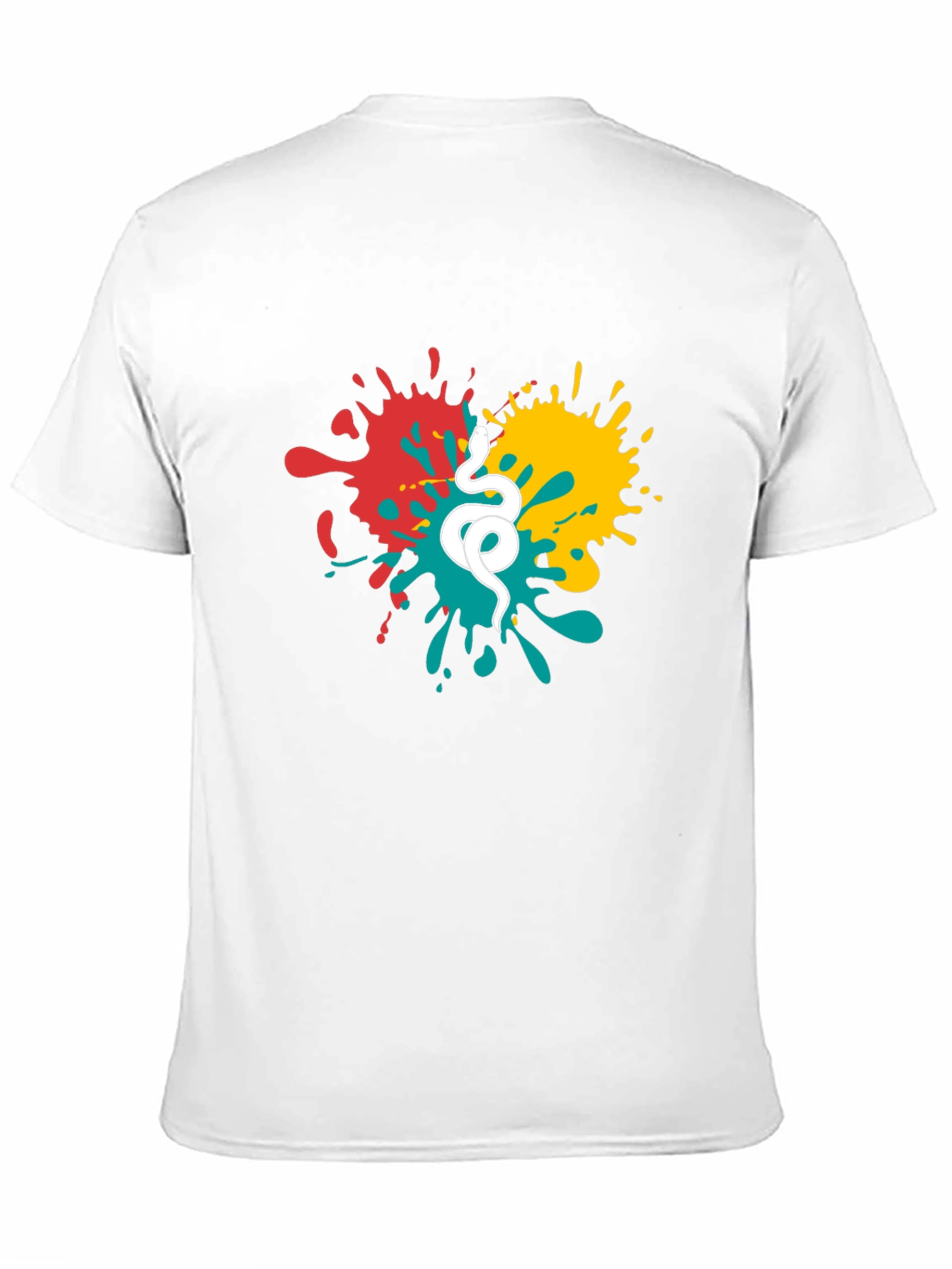Snake Splatter Graphic Tee - Stylish Mens Black T-Shirt