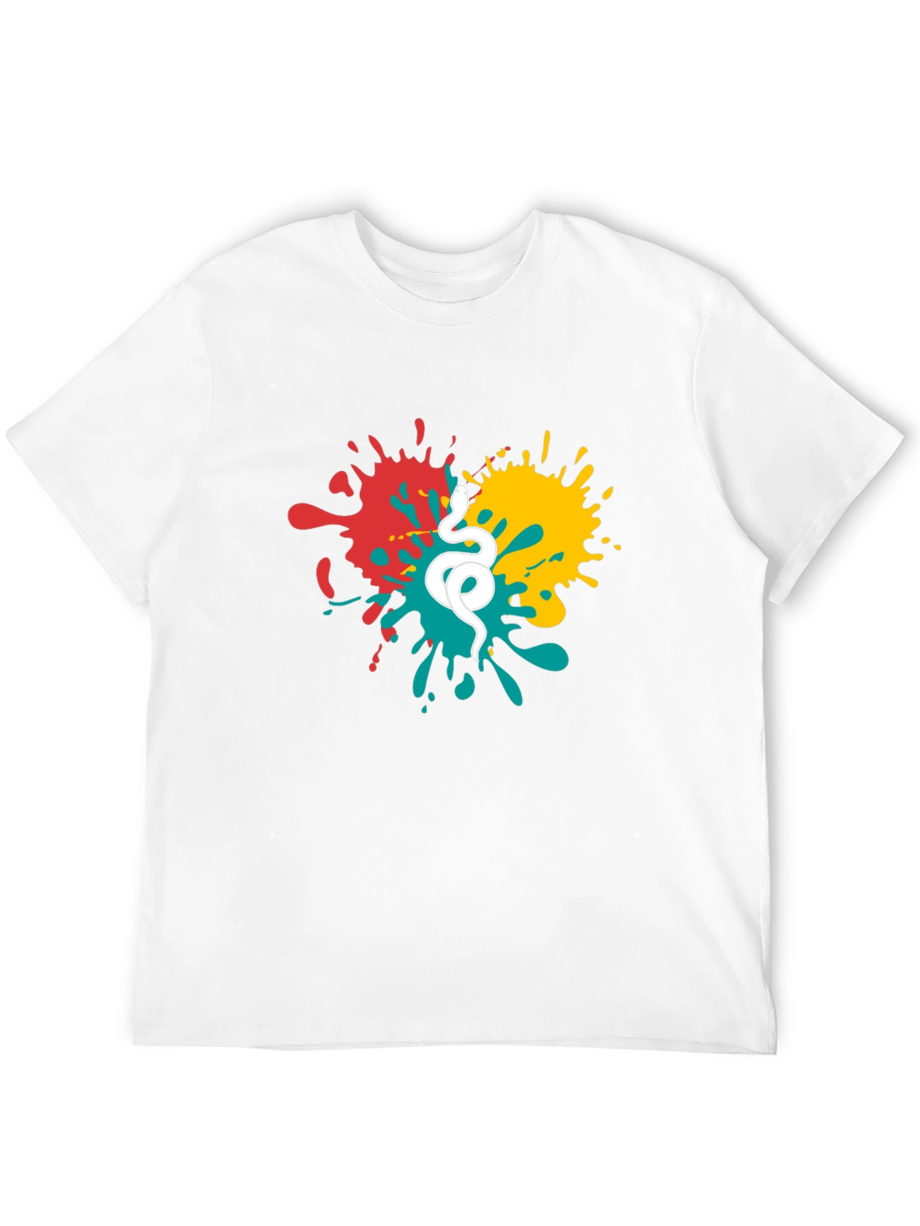 Snake Splatter Graphic Tee - Stylish Mens Black T-Shirt