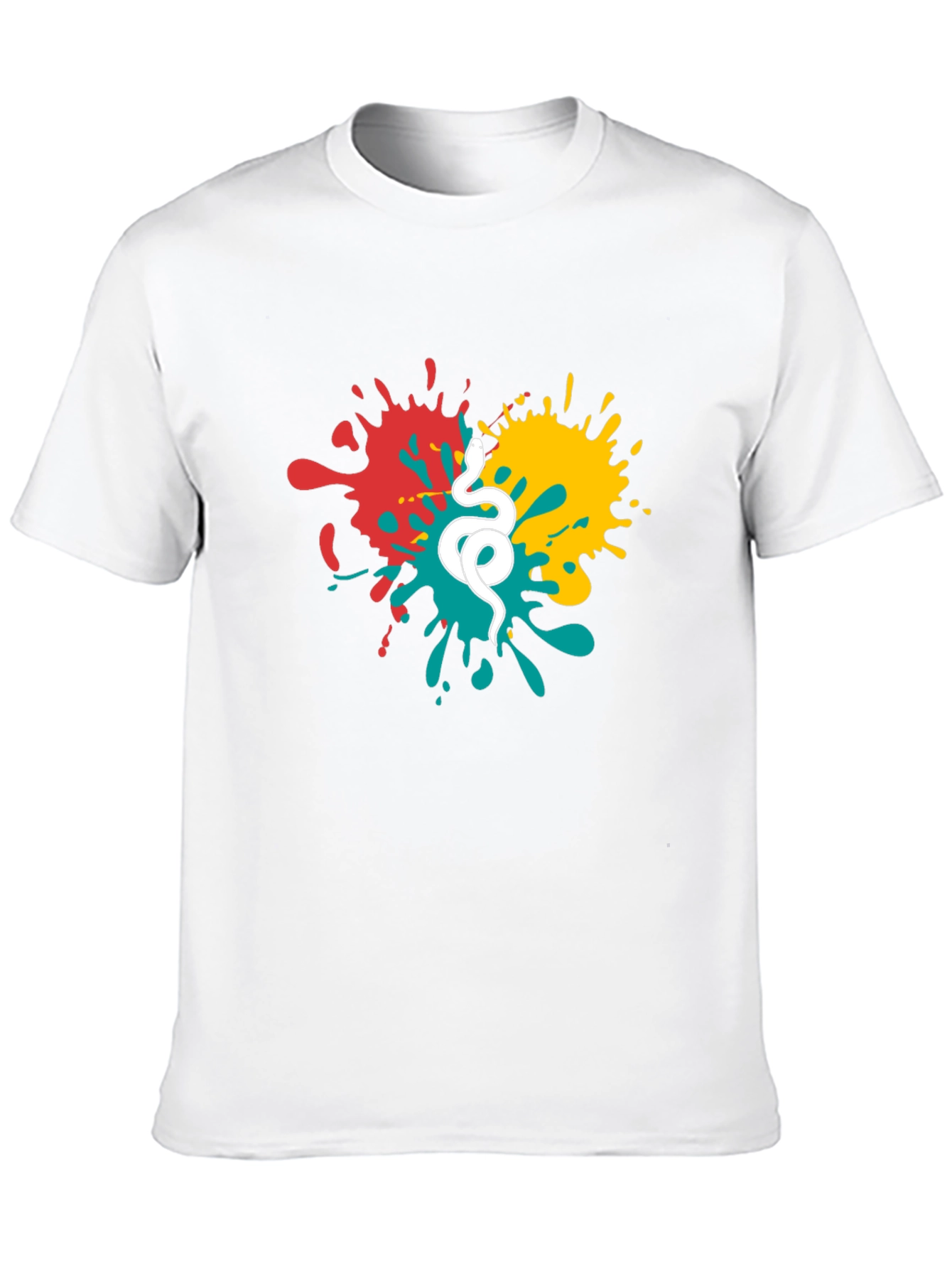 Snake Splatter Graphic Tee - Stylish Mens Black T-Shirt