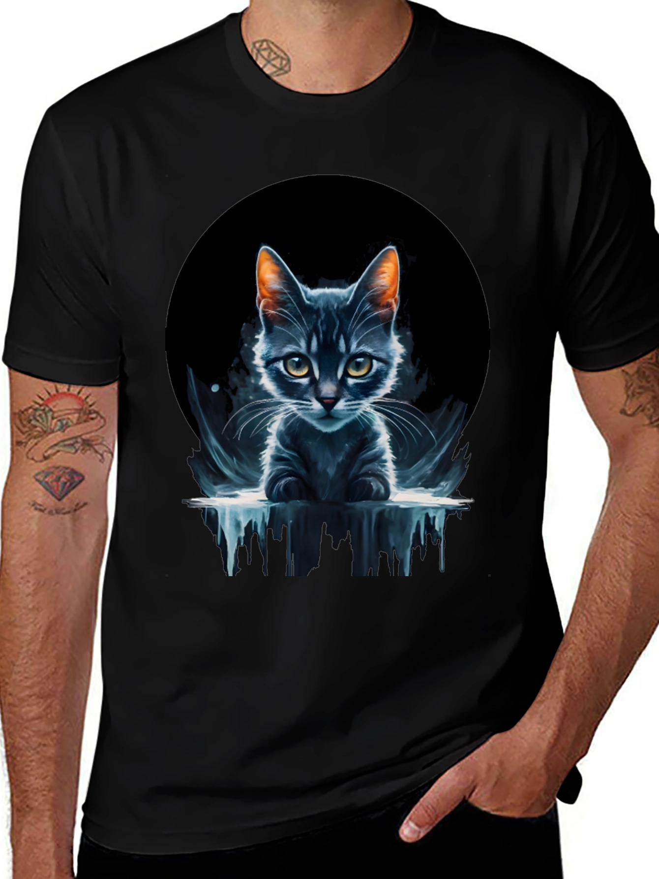 Cool Cat Graphic Tee - Unique Design