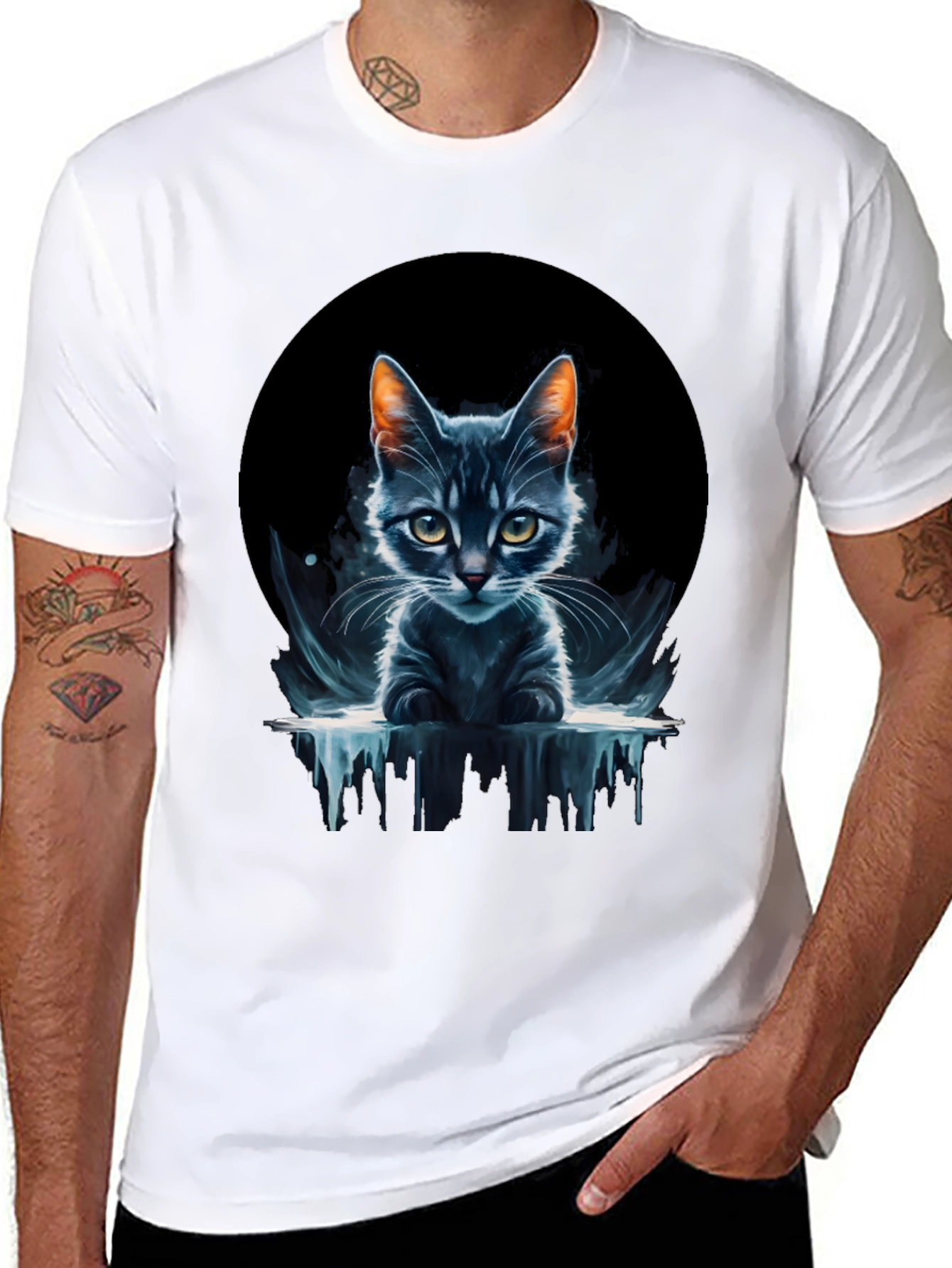 Cool Cat Graphic Tee - Unique Design