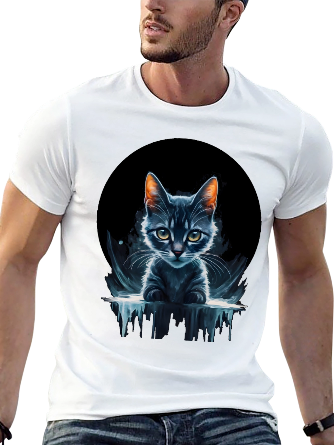 Cool Cat Graphic Tee - Unique Design