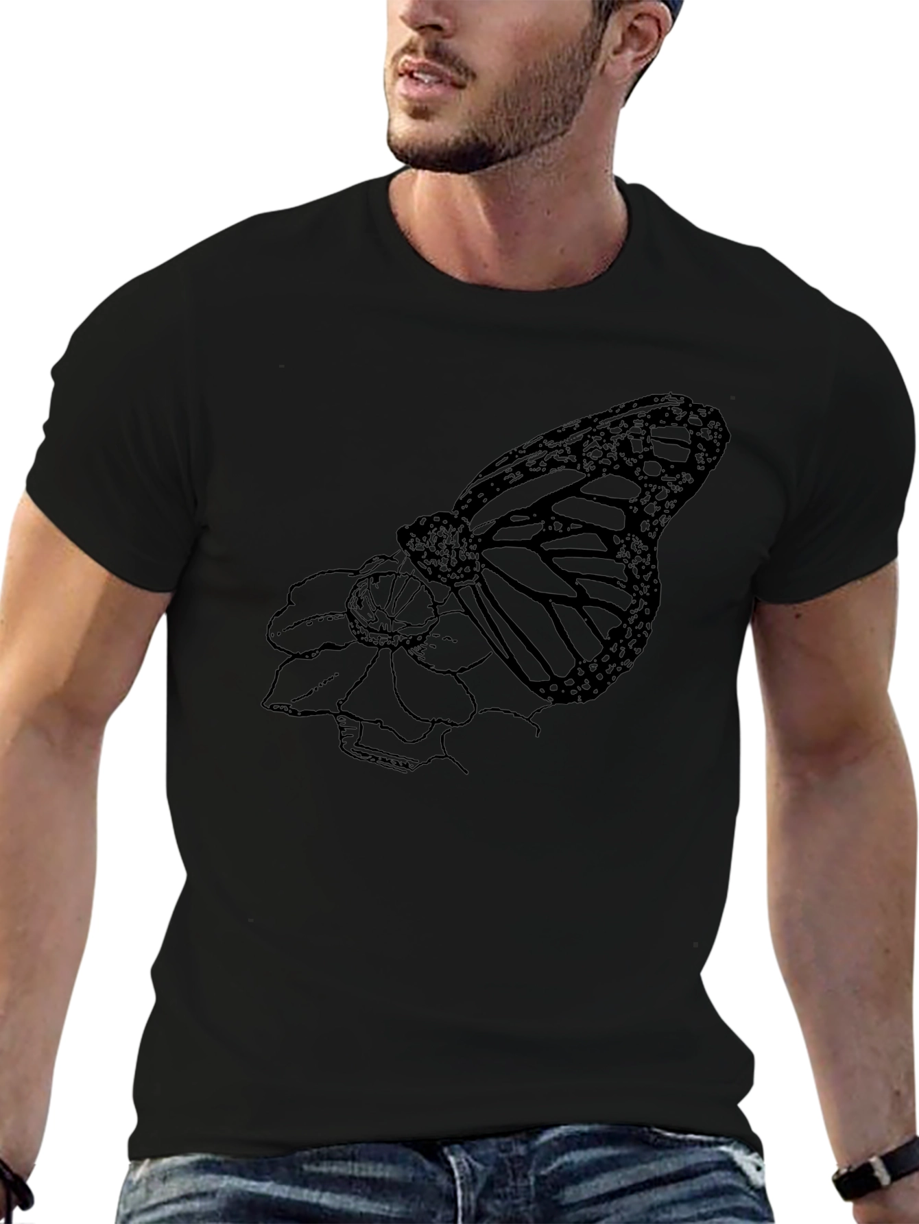 Butterfly Graphic Black T-Shirt