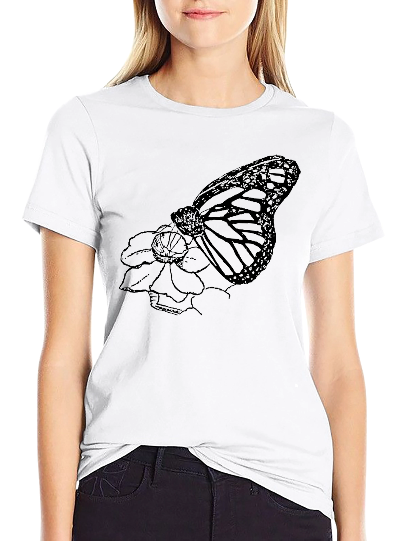 Butterfly Graphic Black T-Shirt