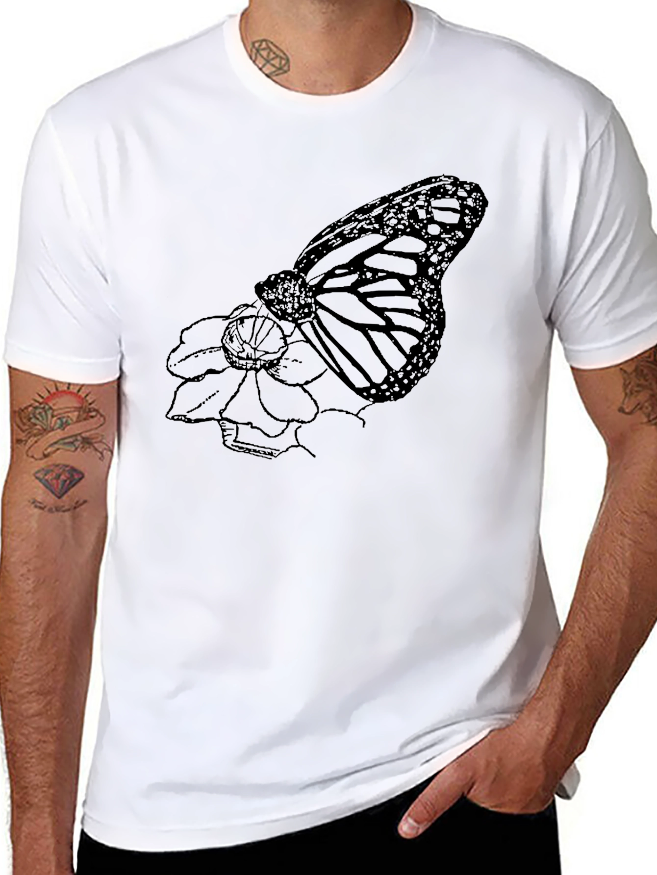 Butterfly Graphic Black T-Shirt