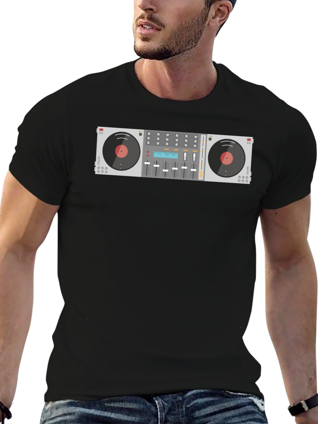 DJ Mixer Graphic Tee - Black Music Lover T-Shirt