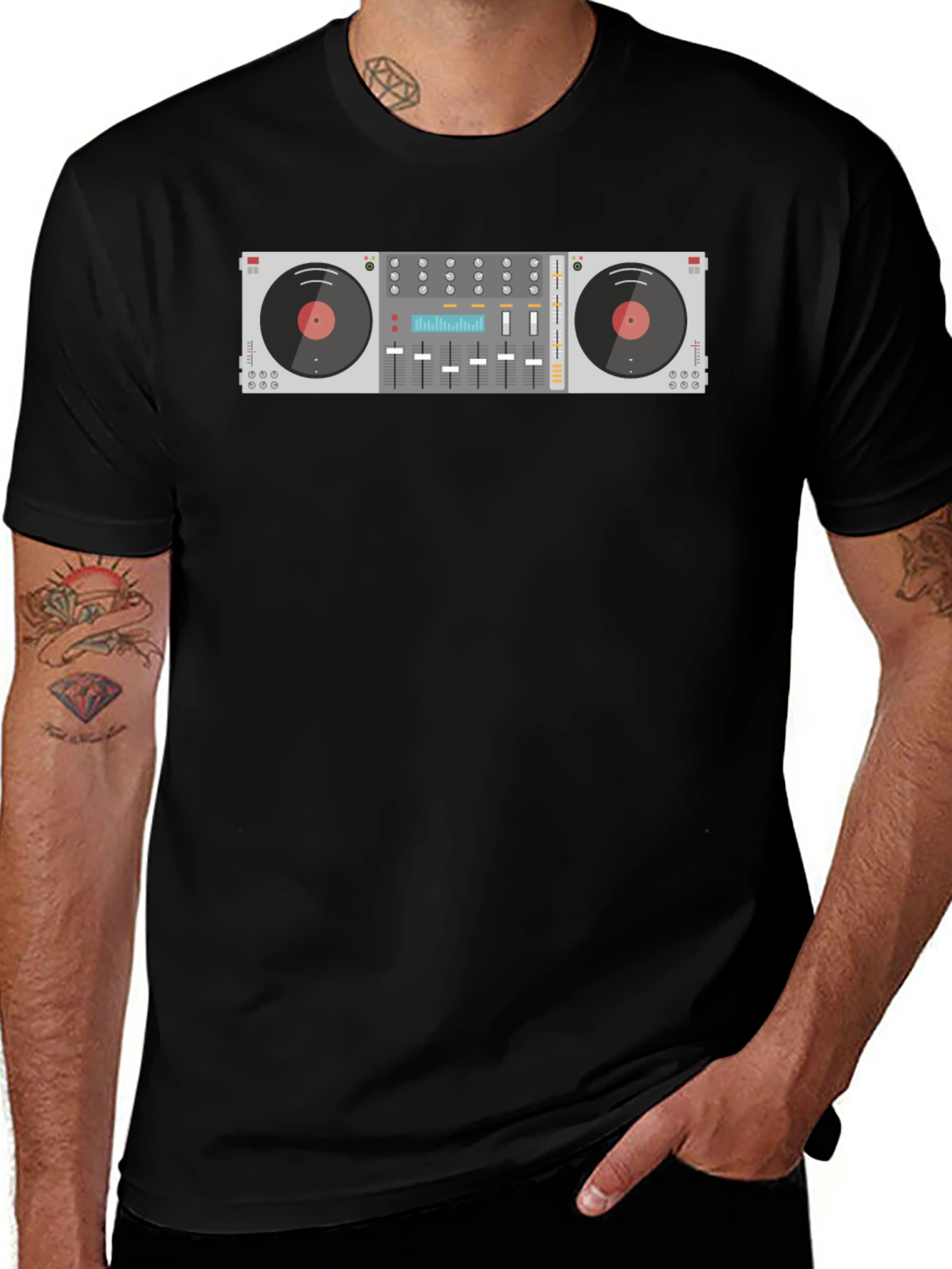 DJ Mixer Graphic Tee - Black Music Lover T-Shirt