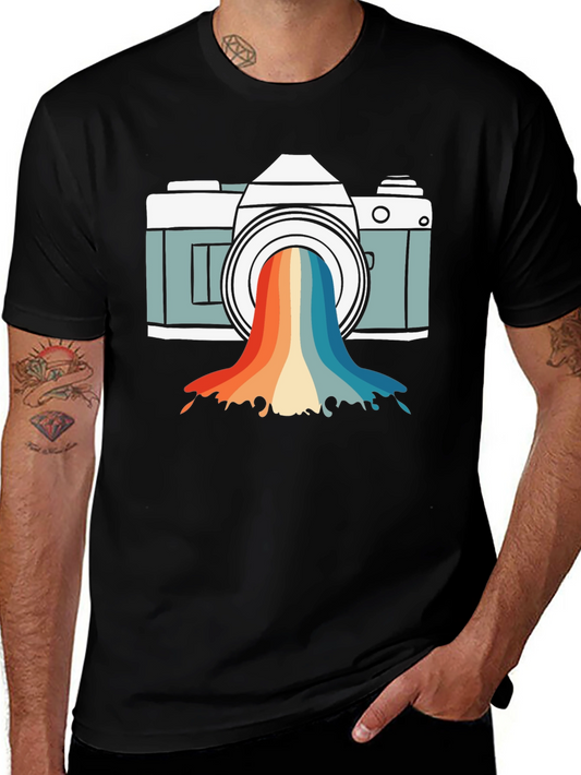 Retro Camera Rainbow Graphic Tee