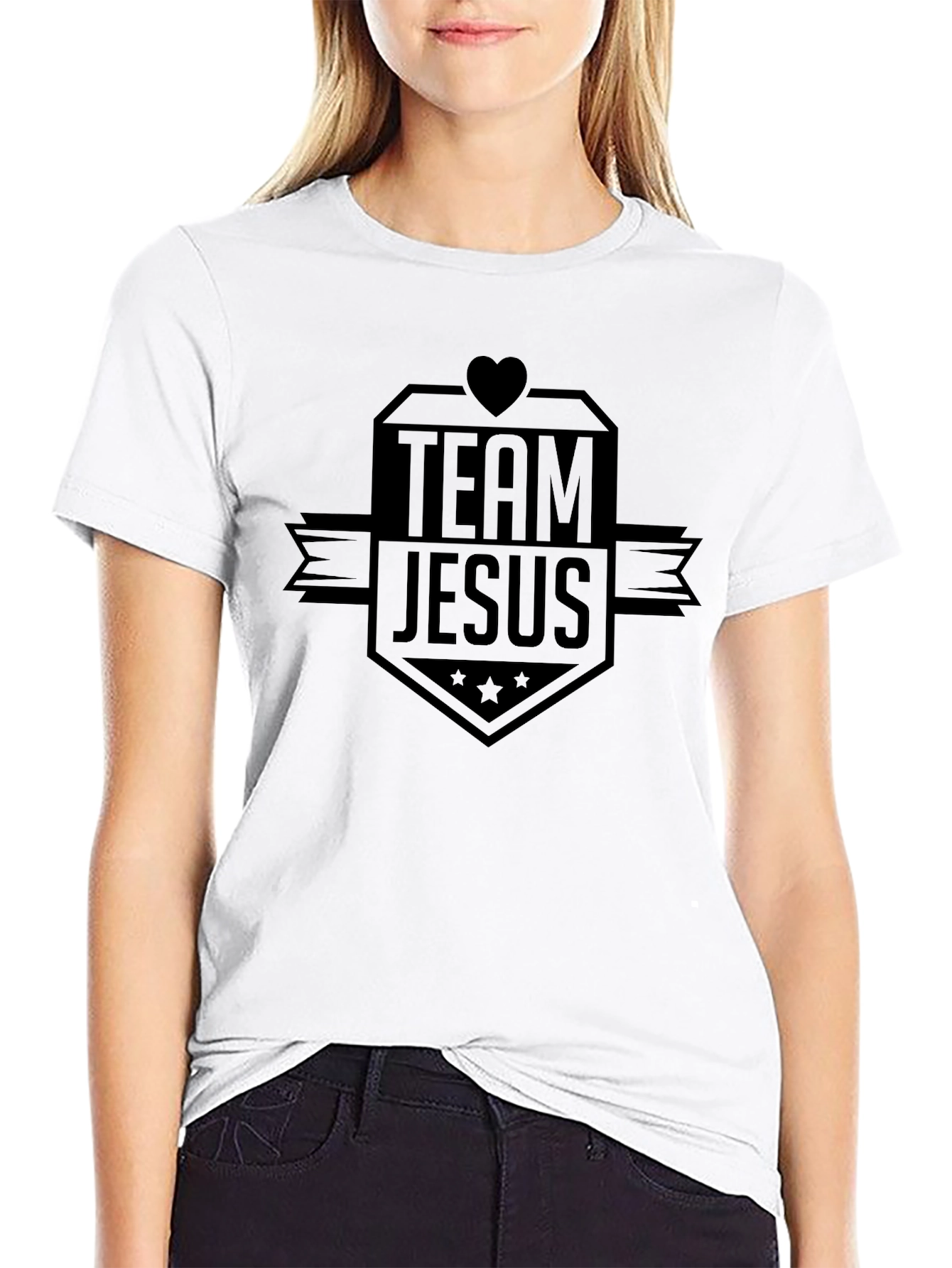 Team Jesus Black Graphic T-Shirt