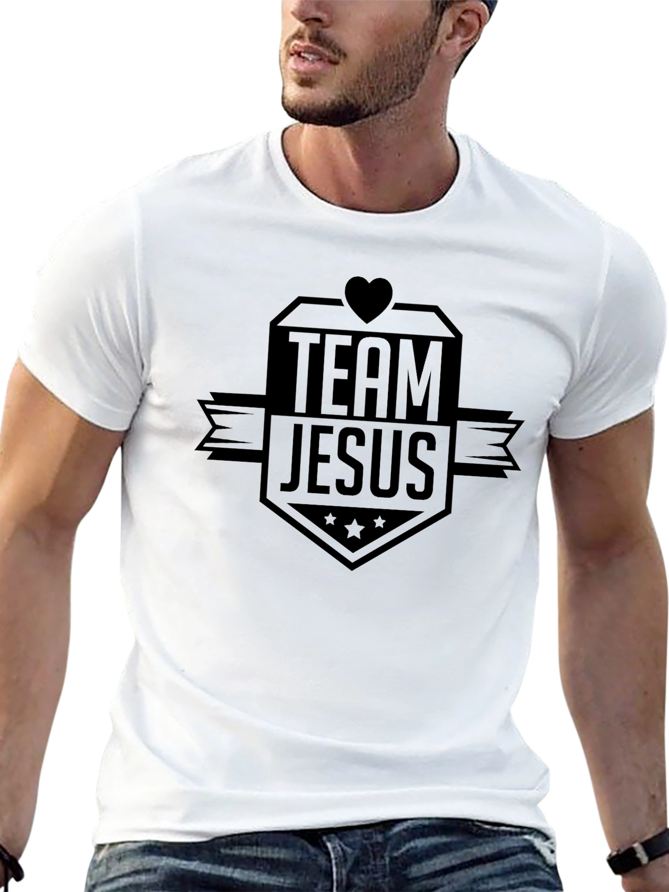 Team Jesus Black Graphic T-Shirt