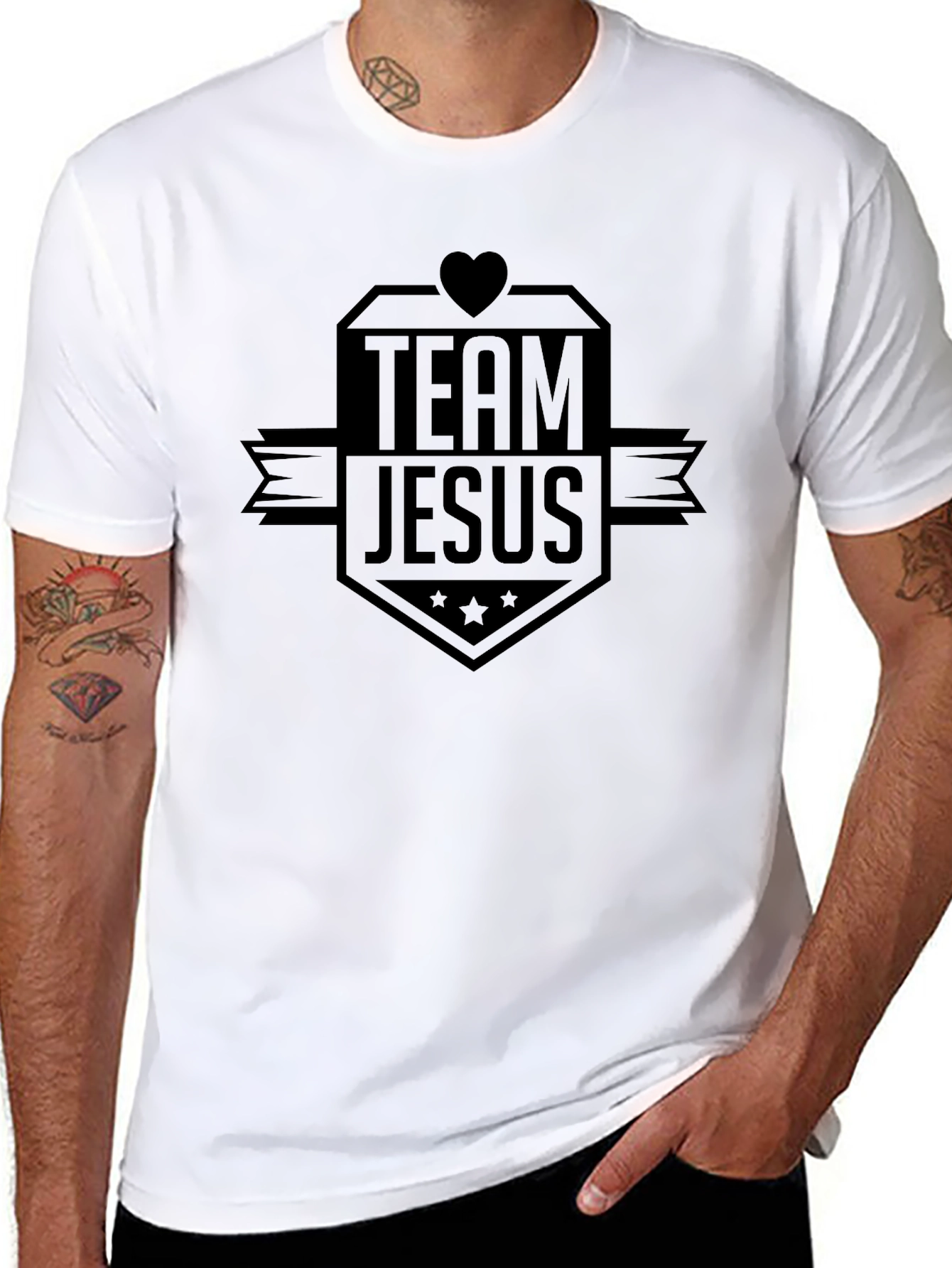 Team Jesus Black Graphic T-Shirt