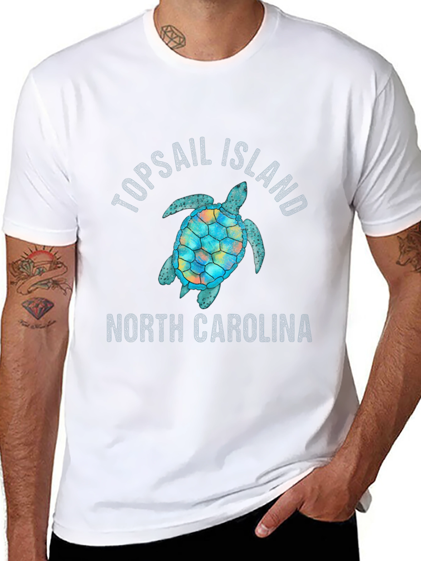 Topsail Island North Carolina Turtle Graphic T-Shirt
