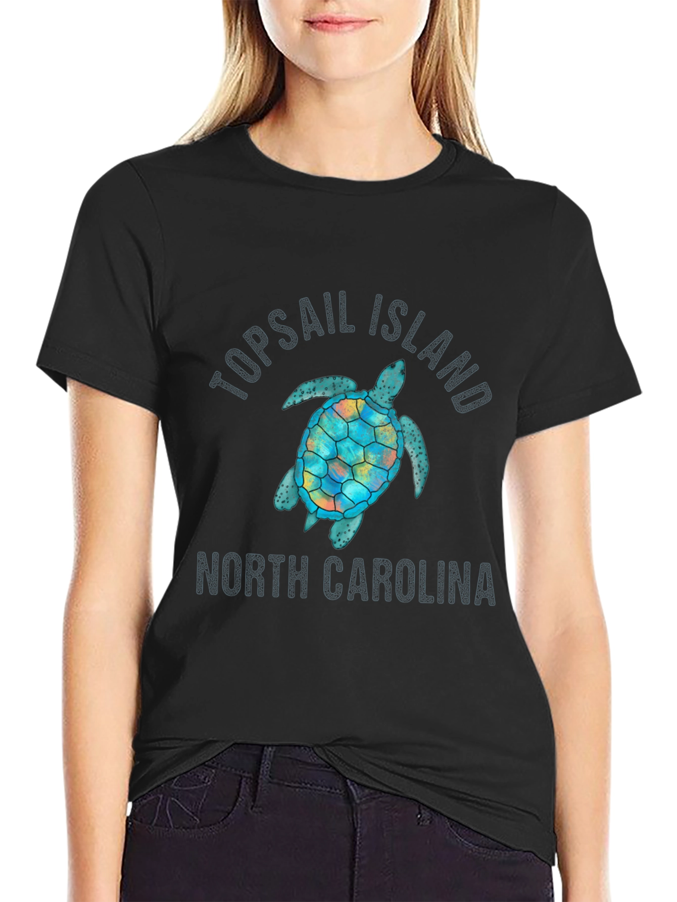 Topsail Island North Carolina Turtle Graphic T-Shirt