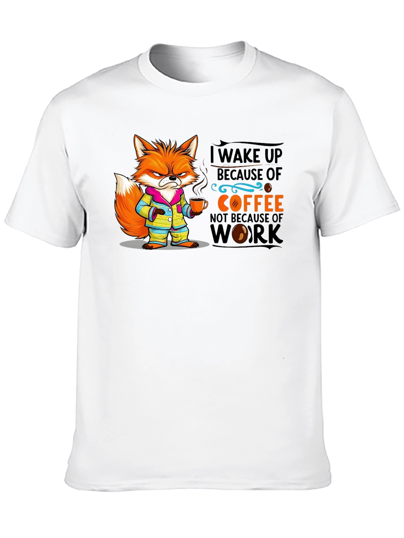 Coffee Fox Black T-Shirt