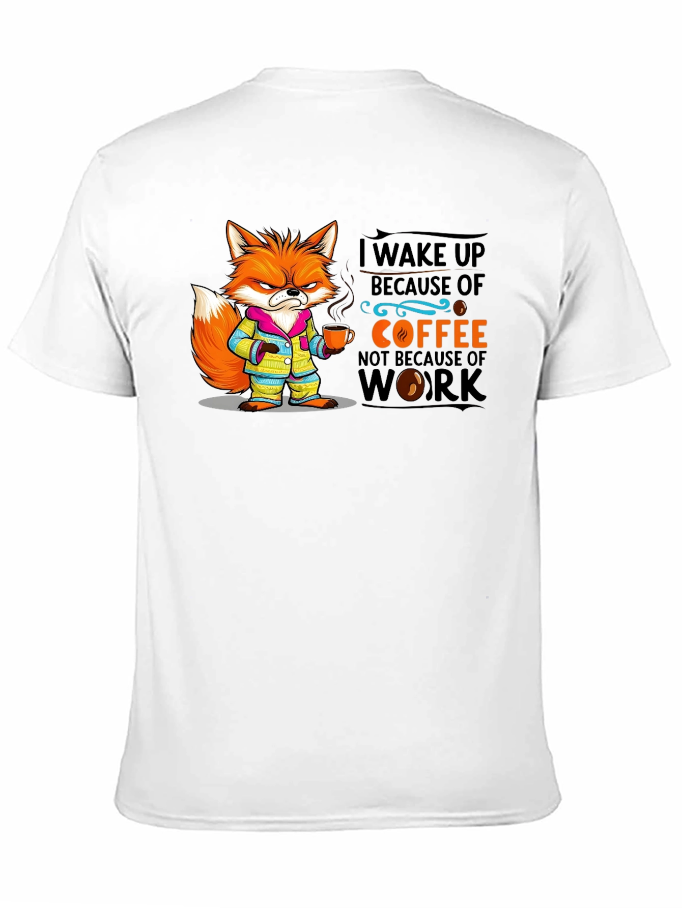 Coffee Fox Black T-Shirt