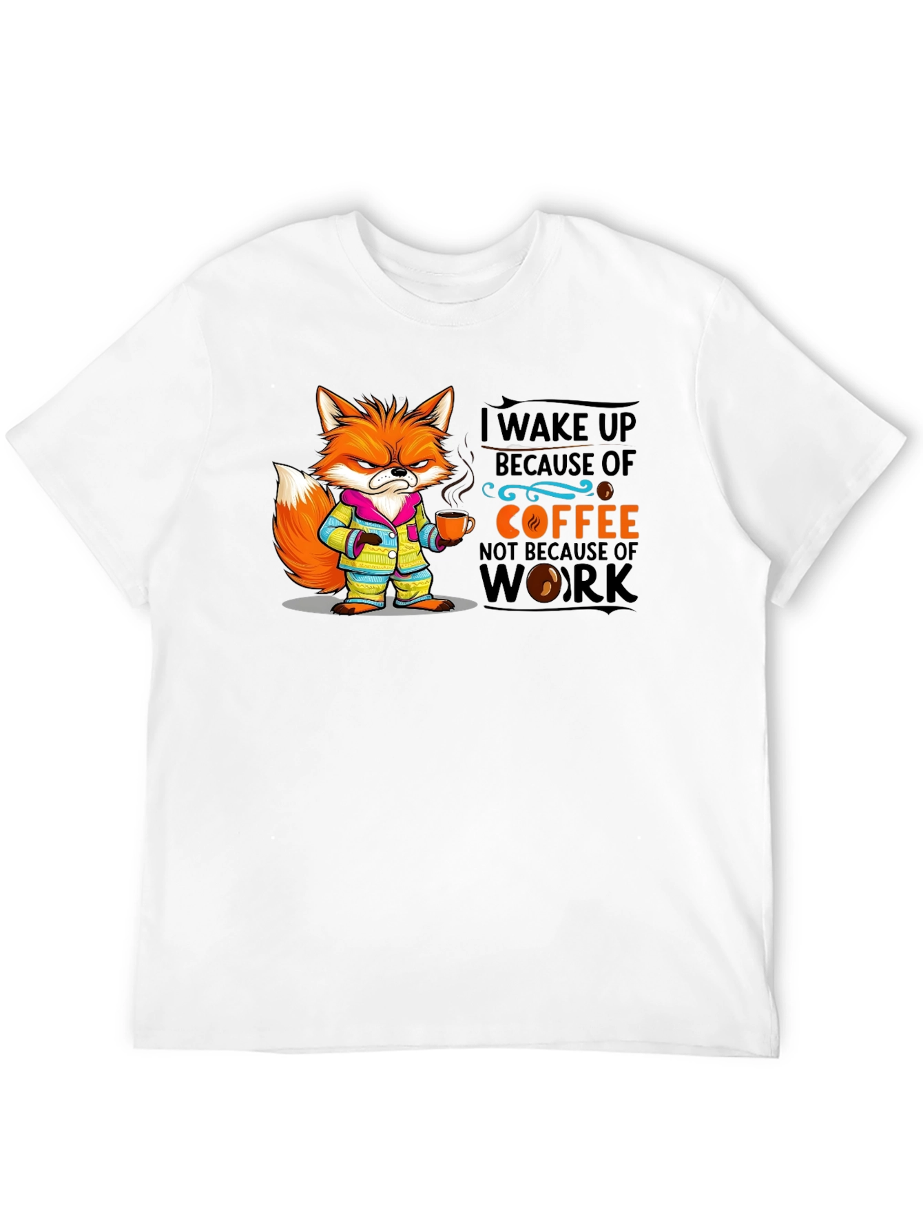 Coffee Fox Black T-Shirt