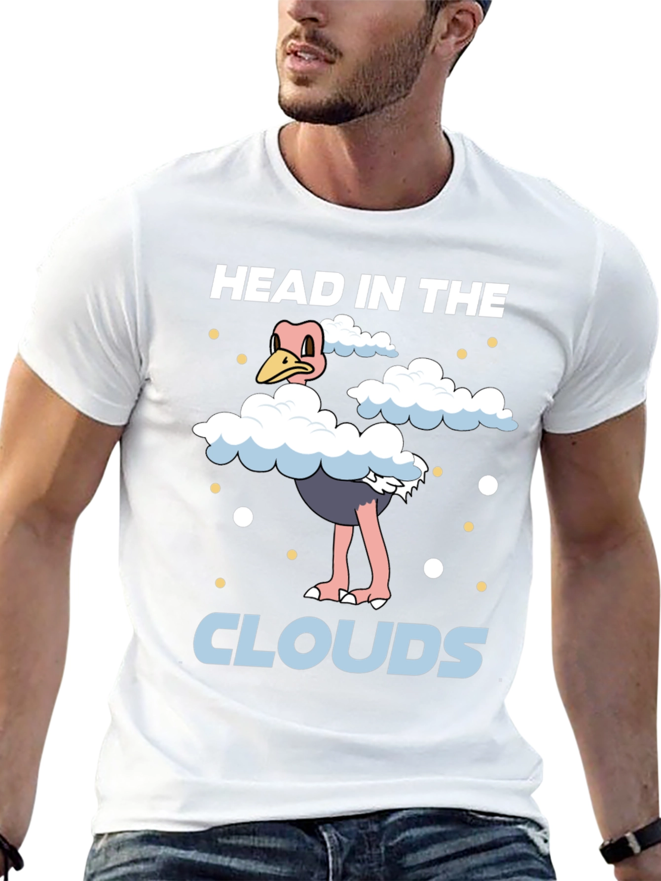 Head in the Clouds Ostrich Graphic T-Shirt