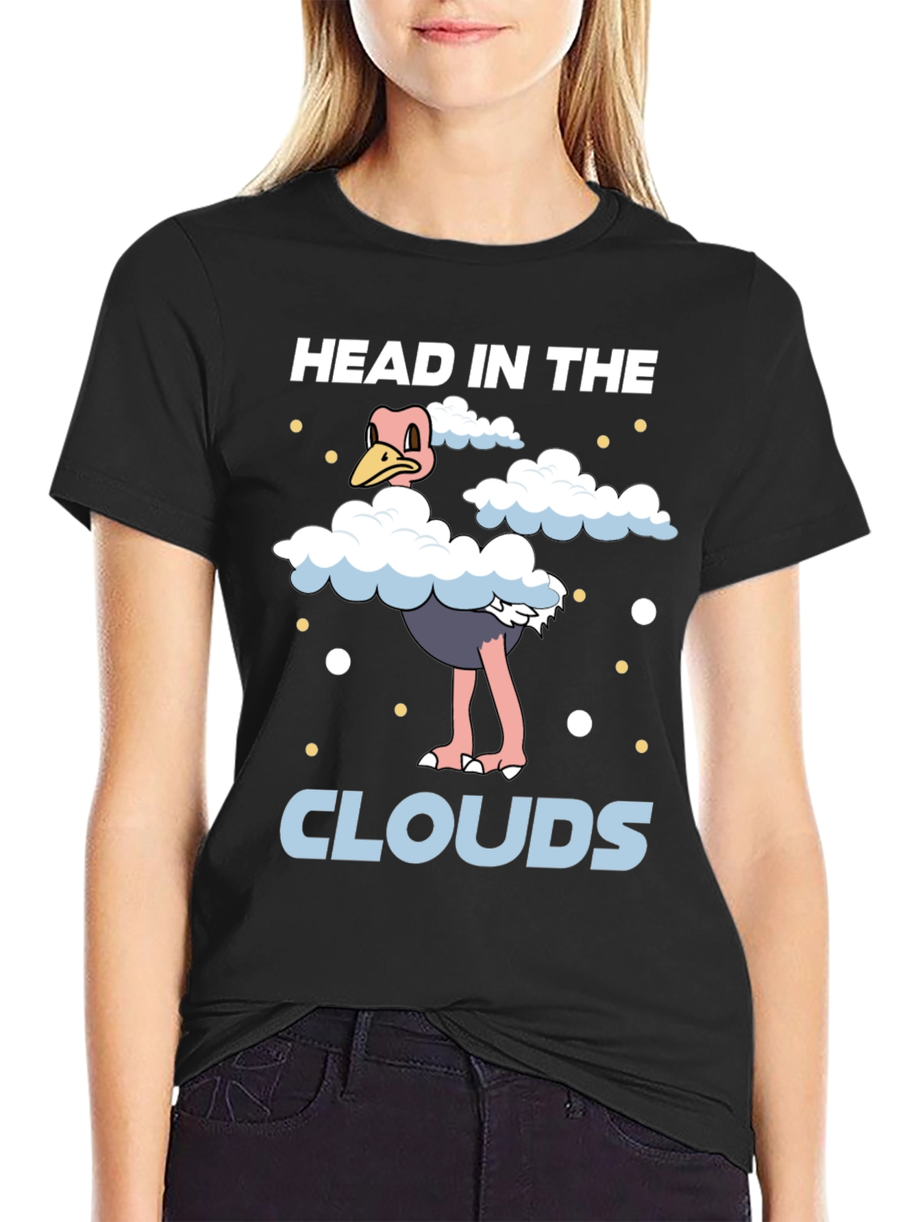 Head in the Clouds Ostrich Graphic T-Shirt
